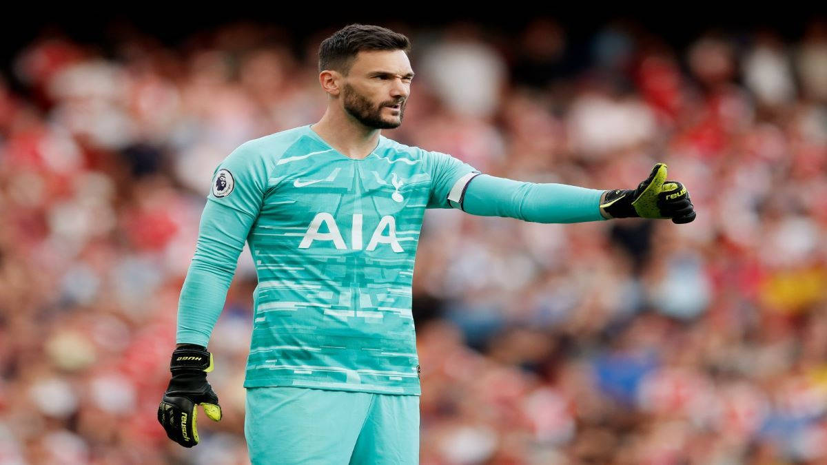 Hugo Lloris, teal kit, daytime match, SD Desktop Wallpaper
