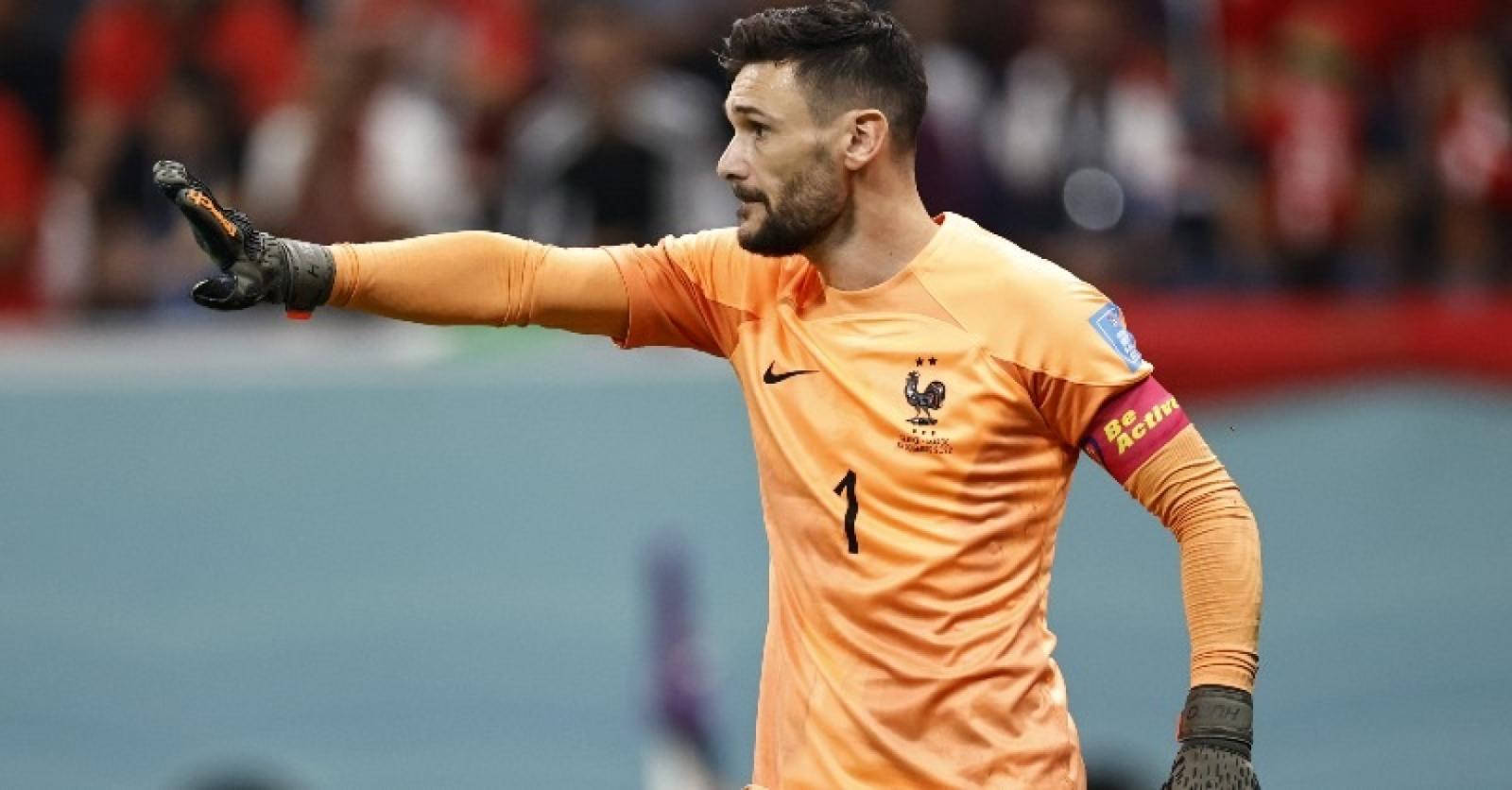 Hugo Lloris, orange jersey, number one, HD Desktop Wallpaper