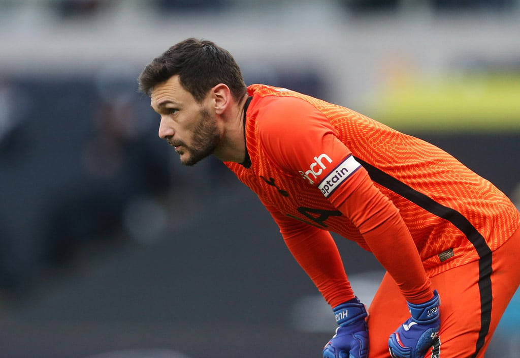 Hugo Lloris, bright orange kit, soccer goalkeeper, SD Desktop Wallpaper