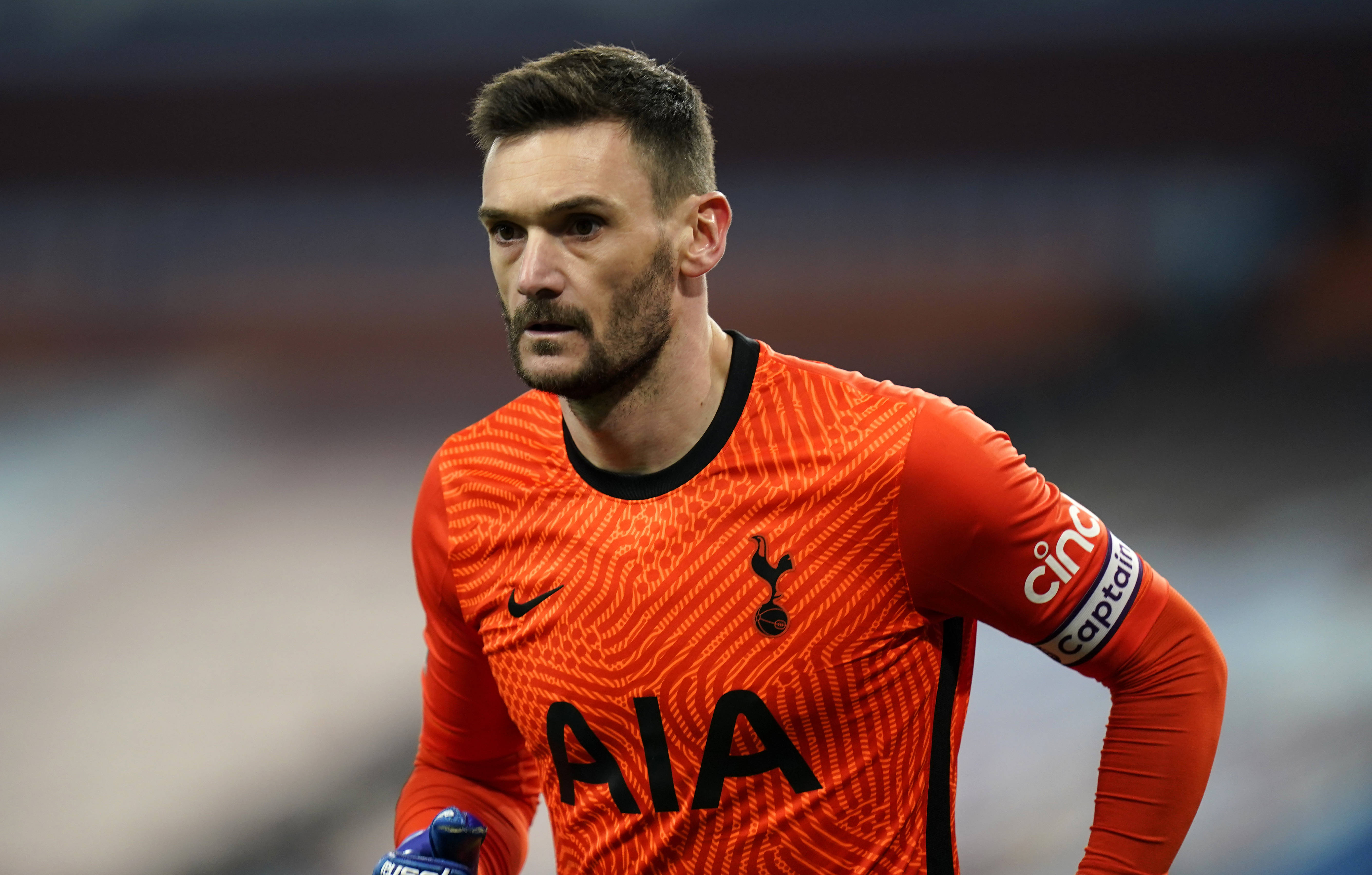 Hugo Lloris, orange jersey, captain's armband, 5K Desktop Wallpaper
