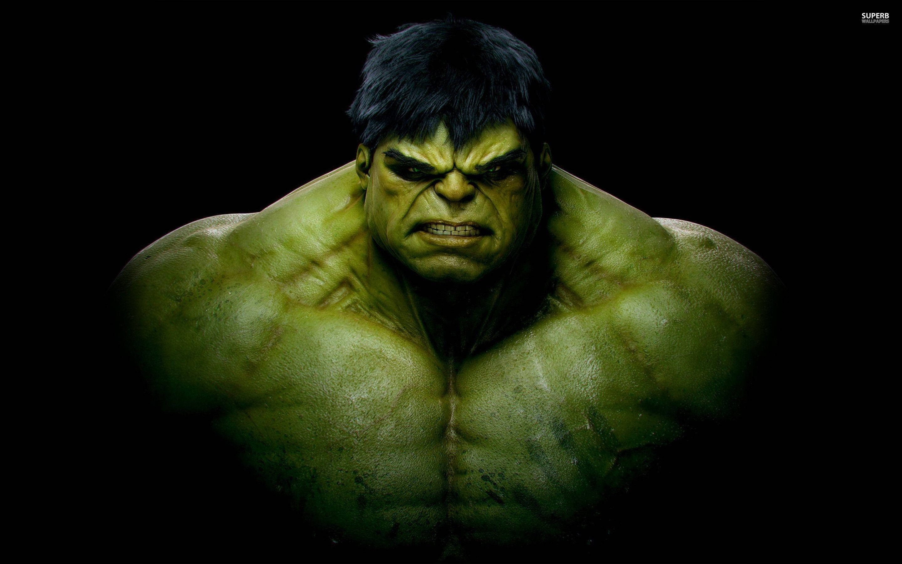 Hulk, green, bulging muscles, 2K Desktop Wallpaper