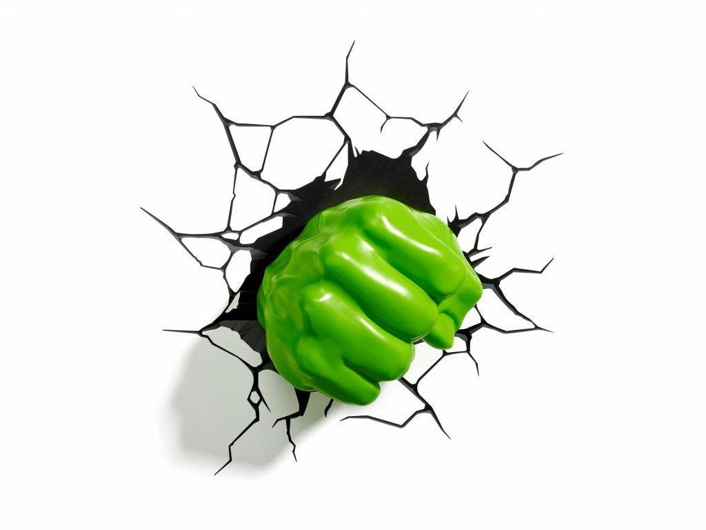 Hulk, fist, cracked white wall, SD Desktop Wallpaper