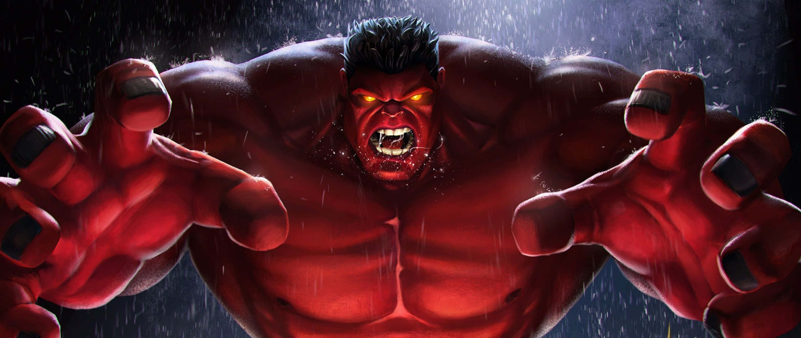 The Hulk, red hulk, glowing eyes, 2K Desktop Wallpaper