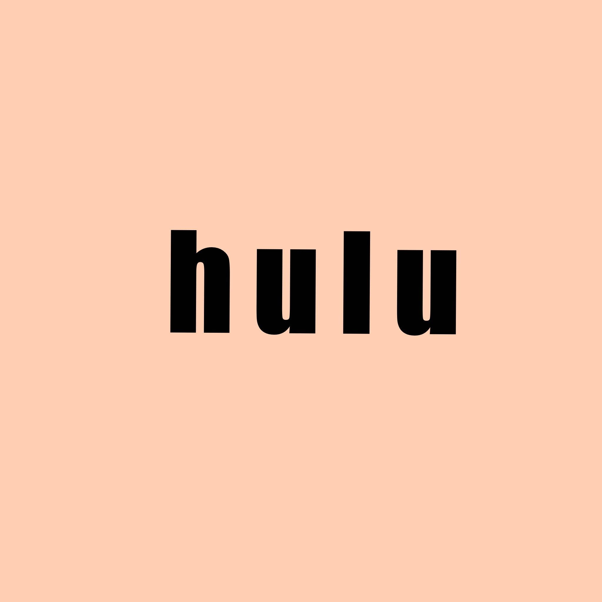 Hulu, peach, bold black letters, Full HD Desktop Wallpaper