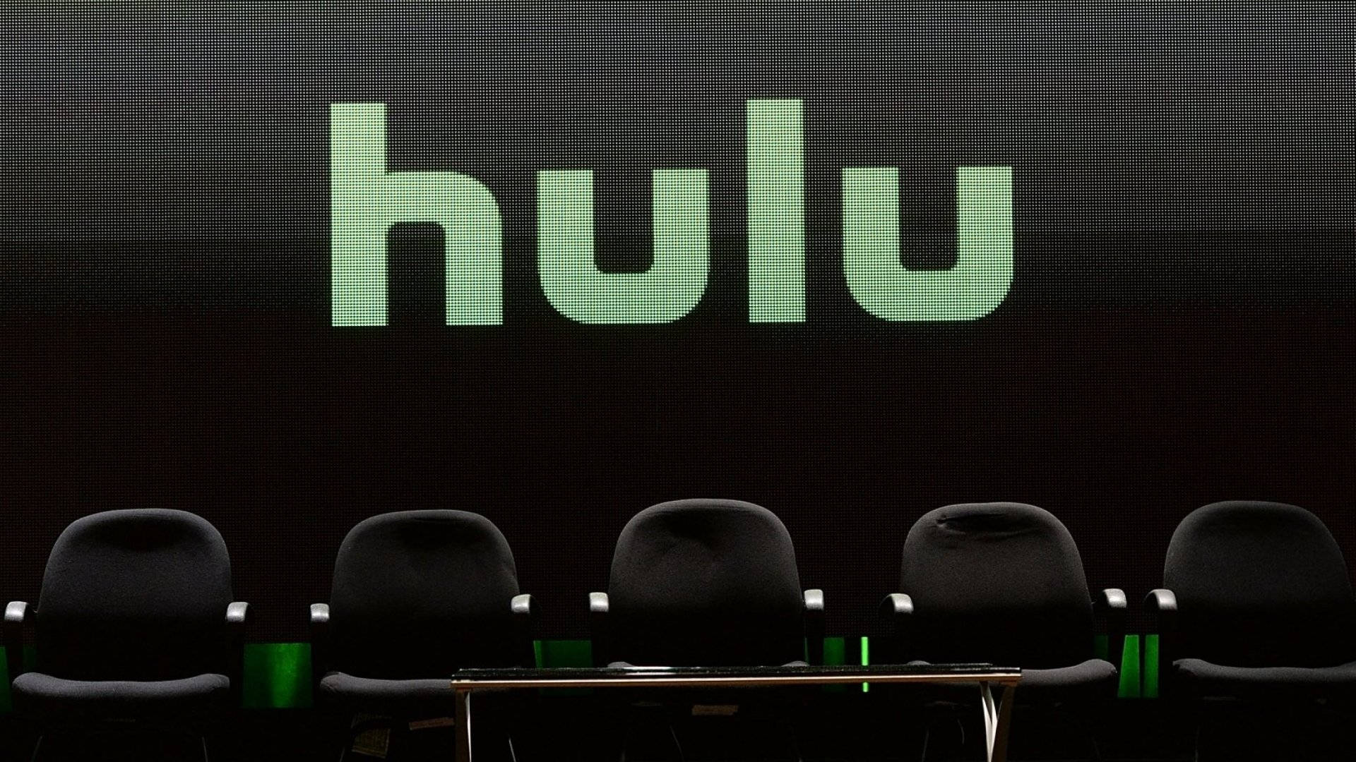 Hulu, glowing green, dark background, Full HD Desktop Wallpaper