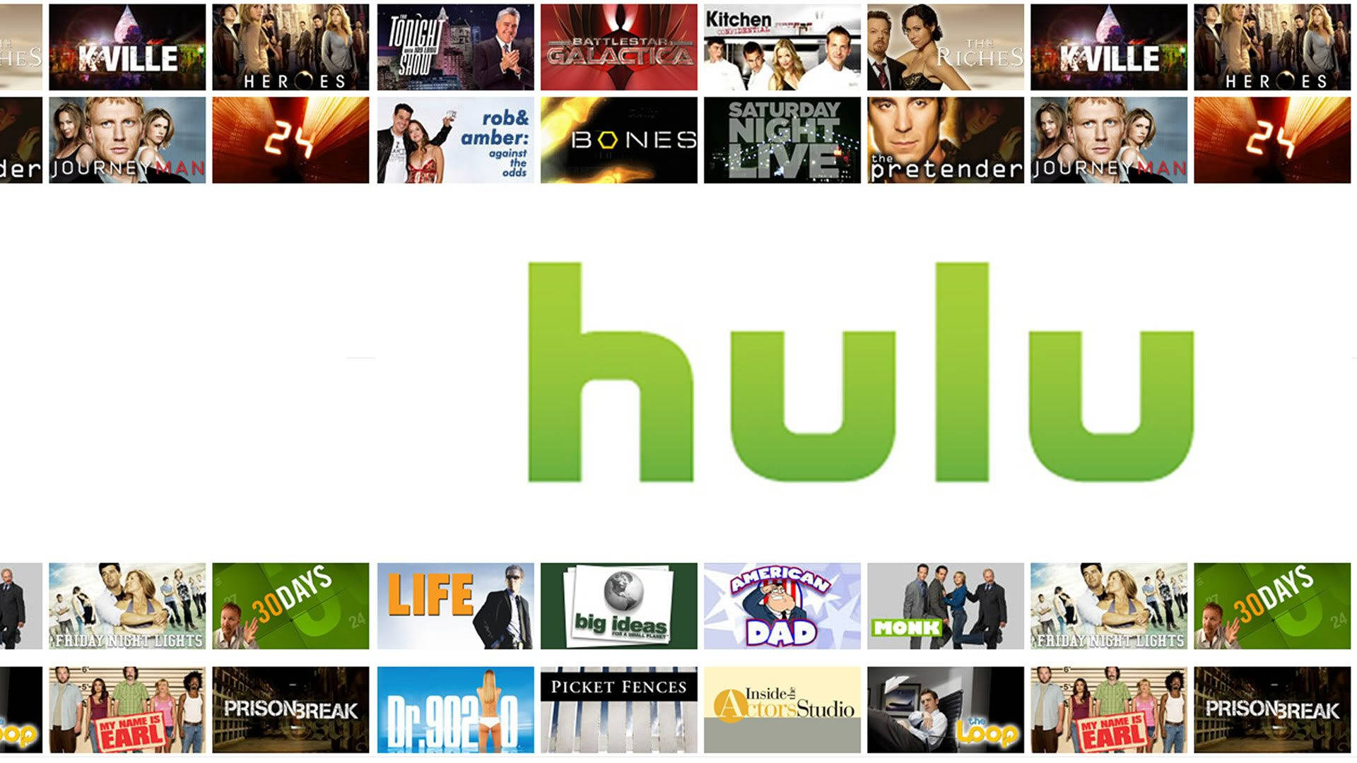 Hulu, white background, green Hulu logo, Full HD Desktop Wallpaper