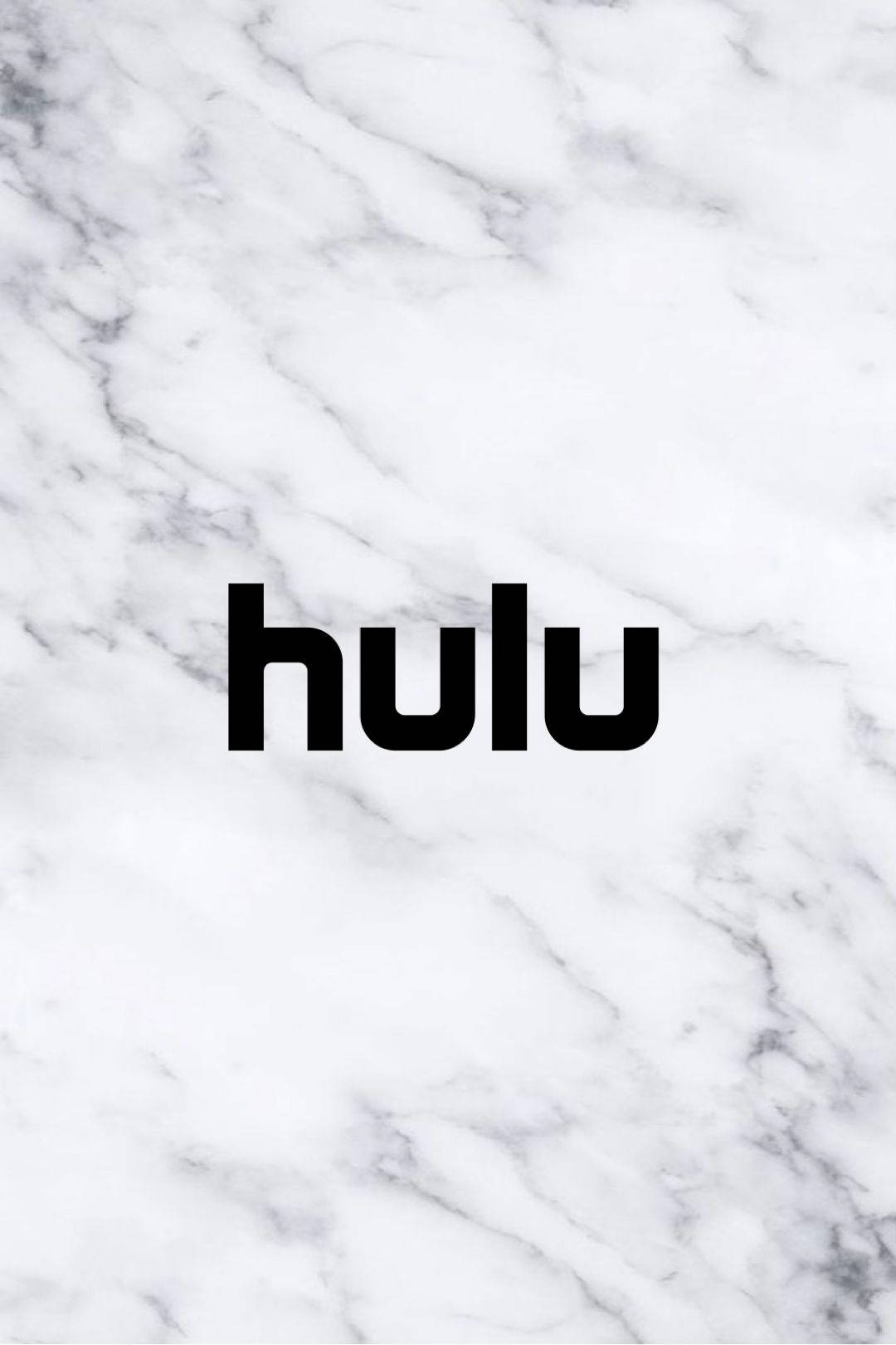 Hulu, black hulu logo, white marble background, HD Phone Wallpaper
