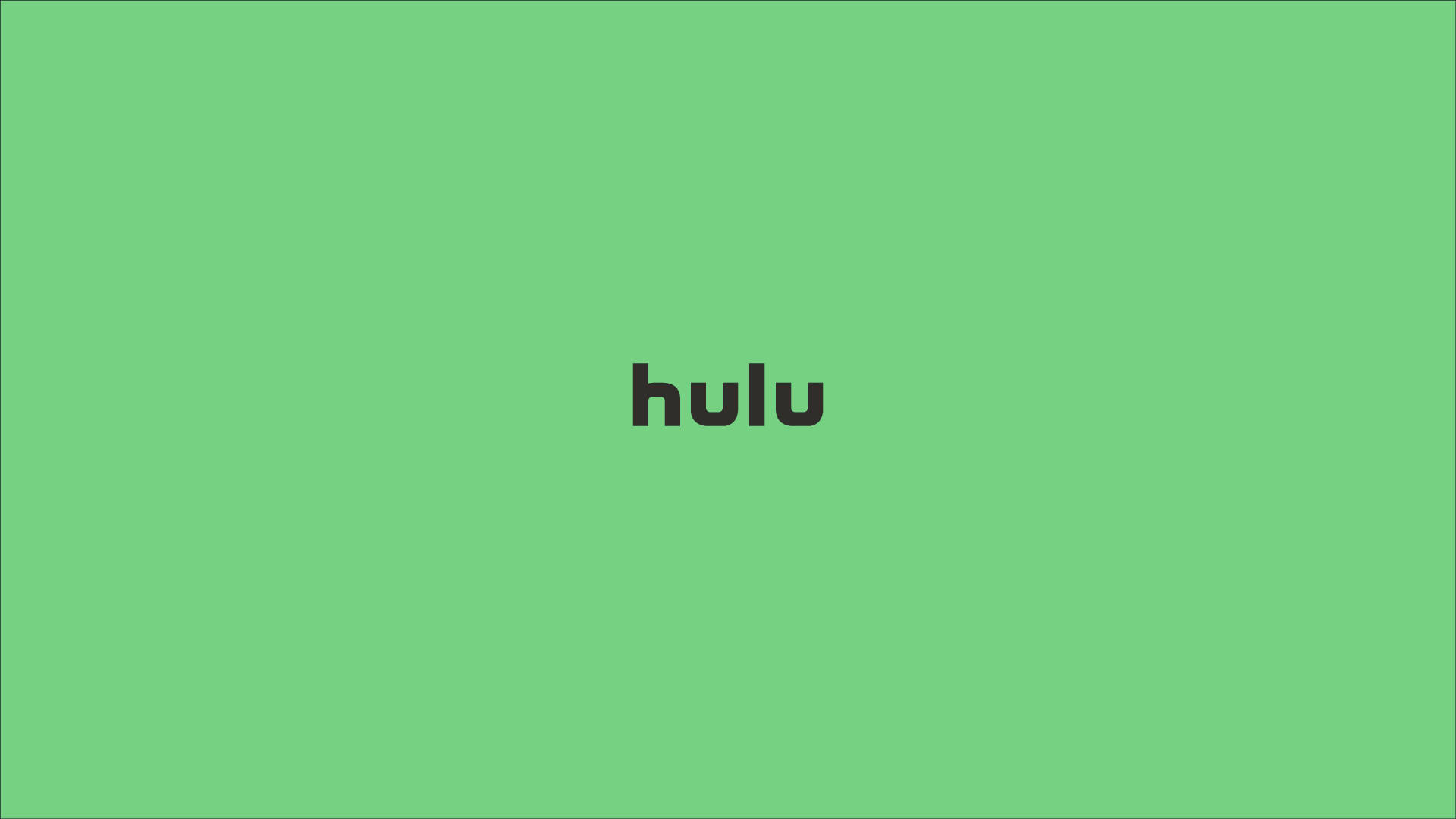 Hulu, green background, bold black lowercase letters, Full HD Desktop Wallpaper