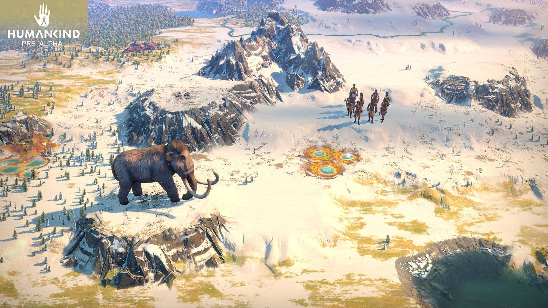Humankind, Pre-Alpha Winter Map, woolly mammoth, Full HD Desktop Wallpaper