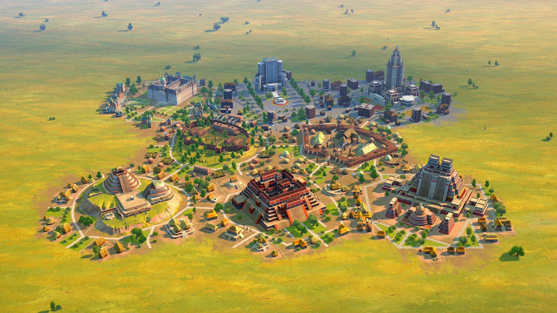 Humankind, 3D City Centers, fantasy city, Full HD Desktop Wallpaper