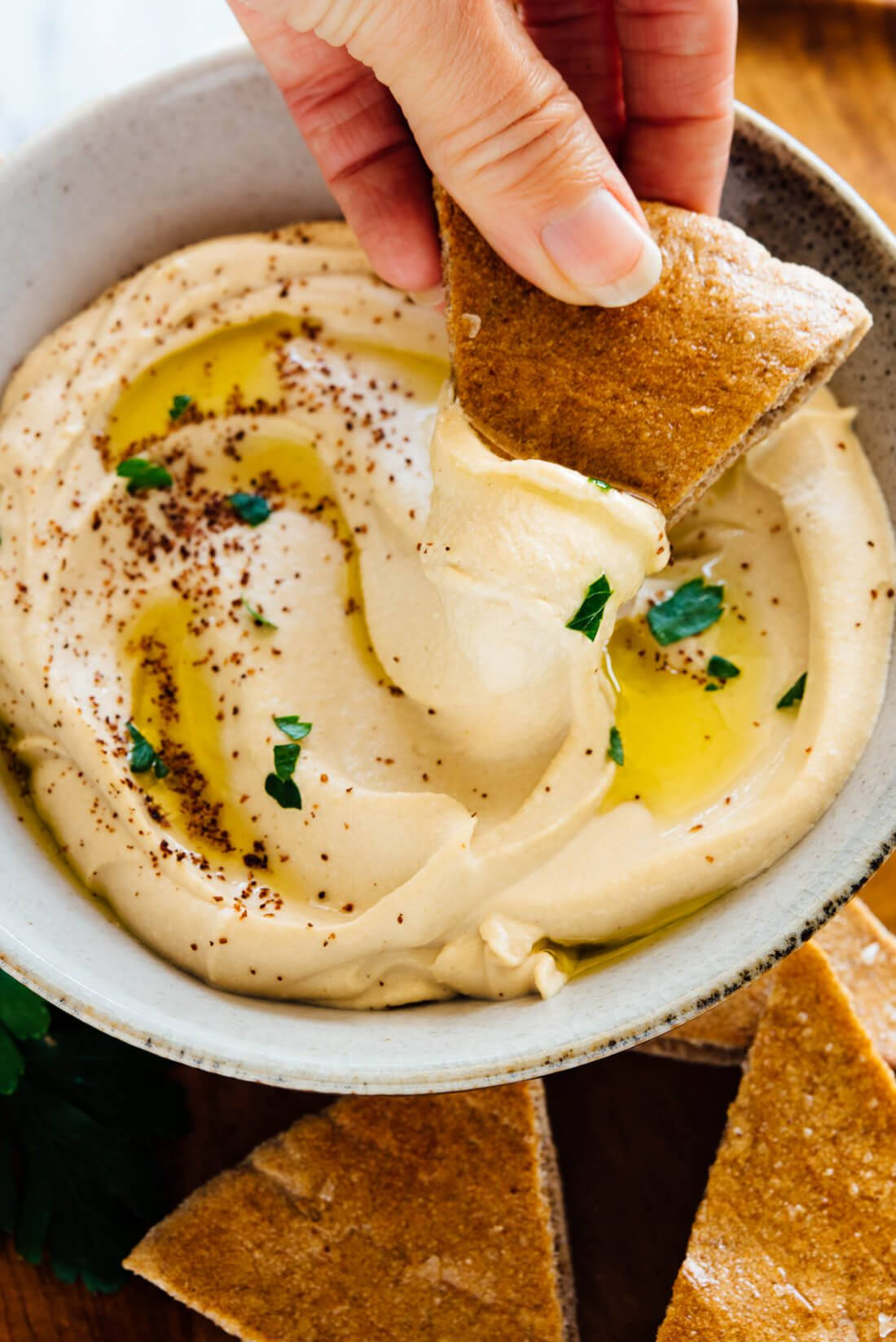 hummus, pita bread, olive oil, HD Phone Wallpaper