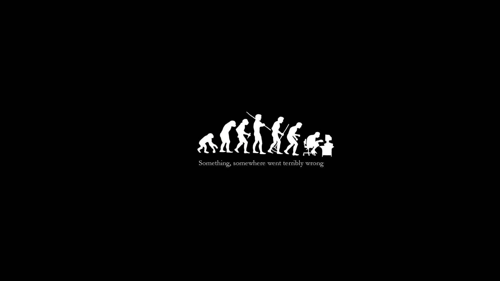 Clever Human Evolution, white silhouette, distorted human evolution, Full HD Desktop Wallpaper
