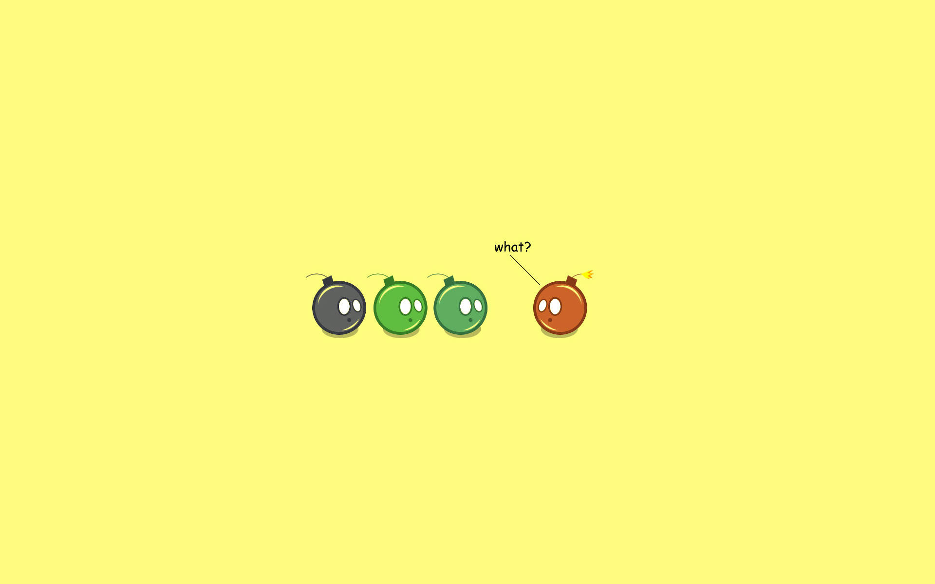 colorful bombs, cartoon bombs, faces, Full HD Desktop Wallpaper