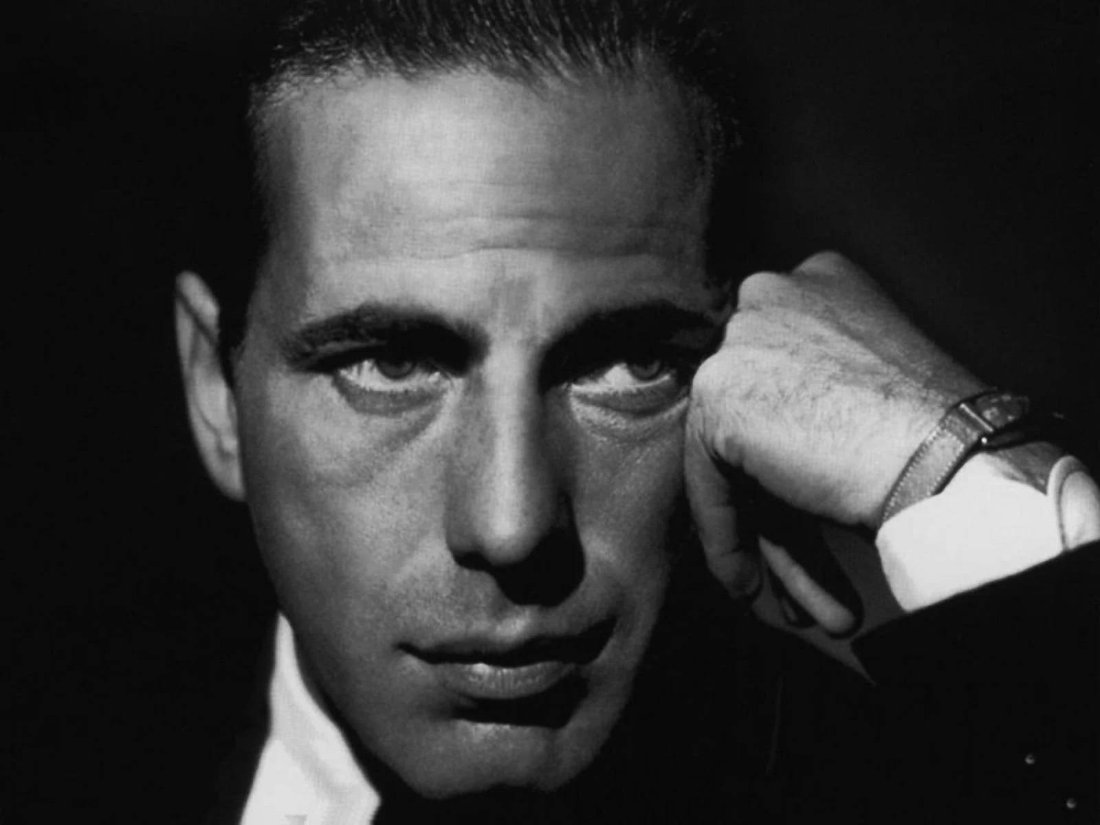 Humphrey Bogart, black and white, close-up, HD Desktop Wallpaper