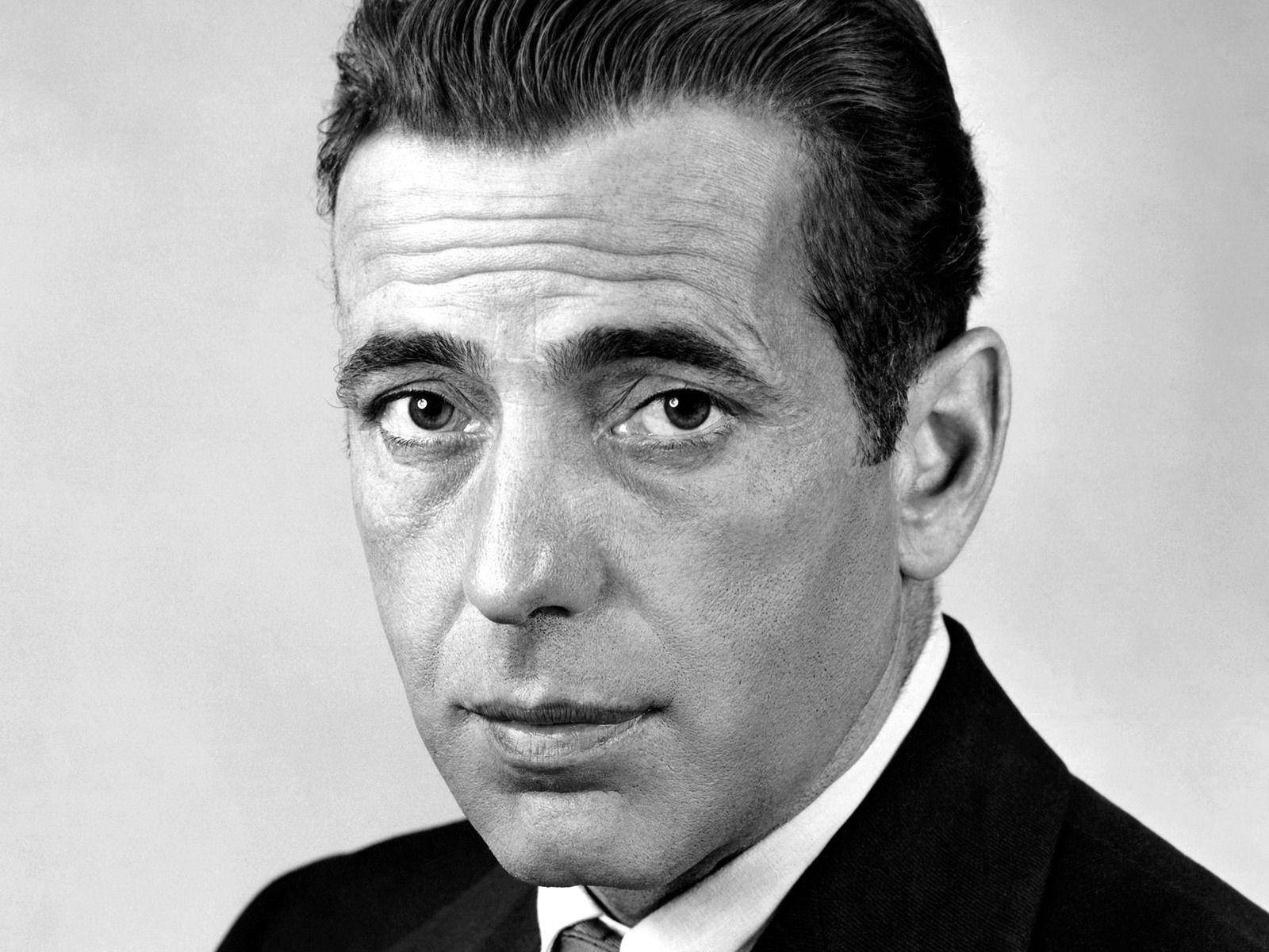 Humphrey Bogart, black and white portrait, man in a suit, HD Desktop Wallpaper