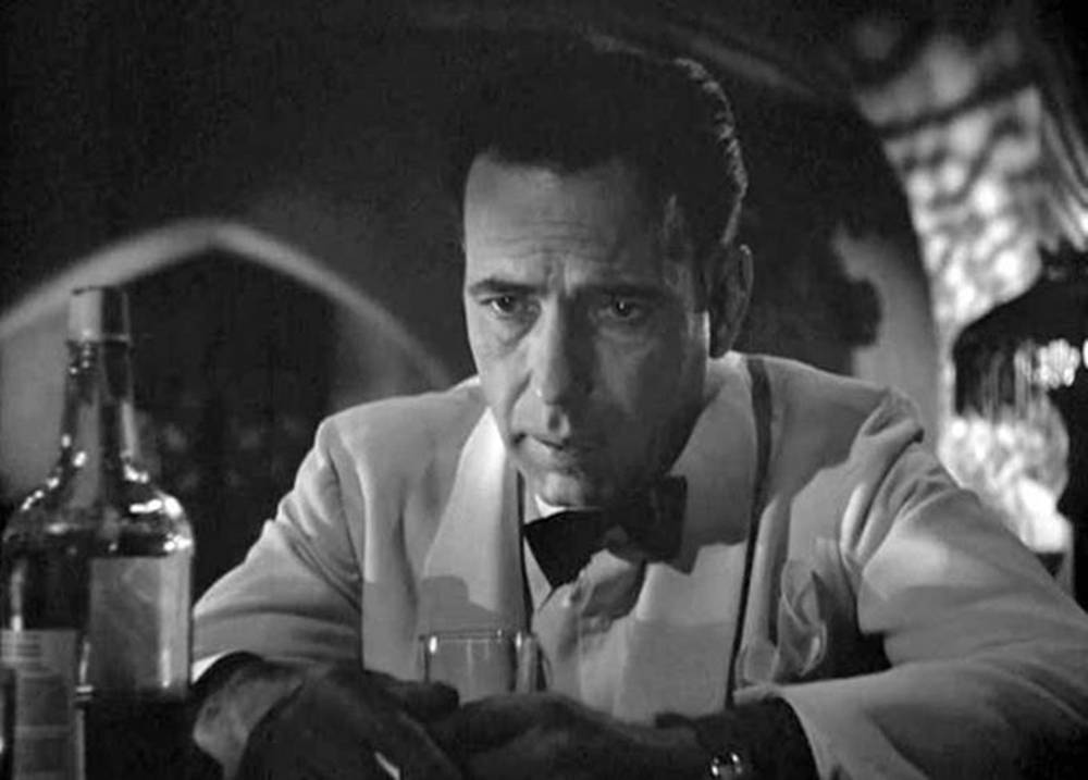 Humphrey Bogart, tuxedo, dimly lit bar, SD Desktop Wallpaper
