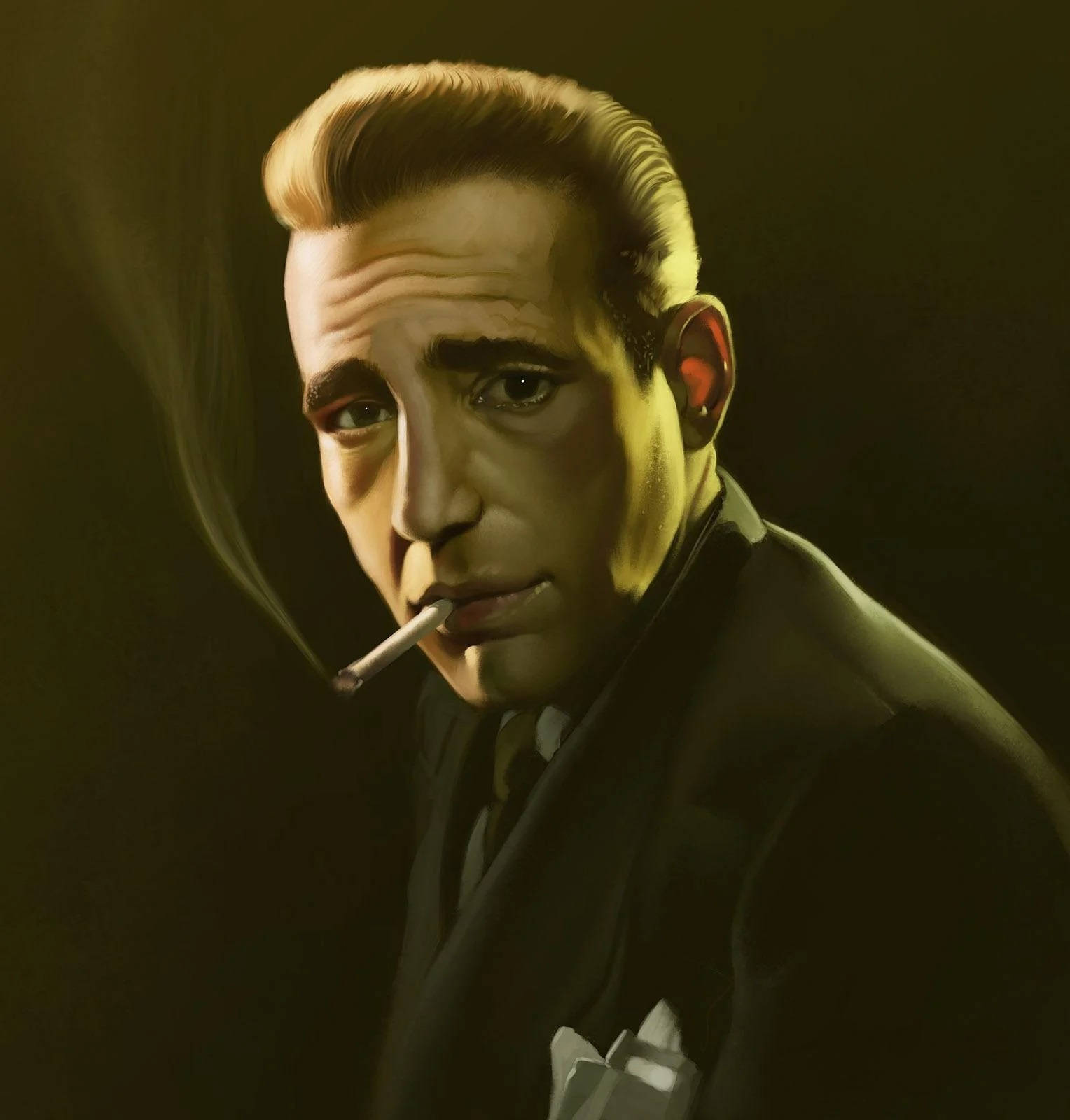 Humphrey Bogart, suit, cigarette, HD Phone Wallpaper
