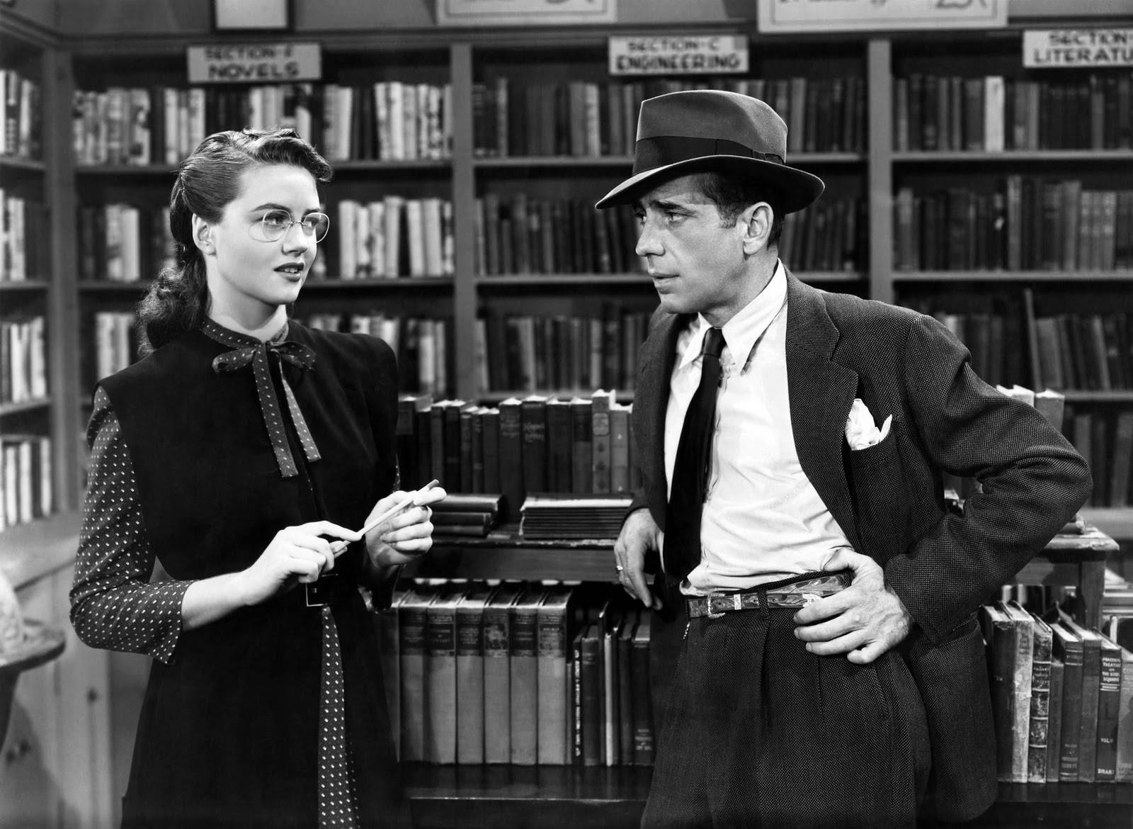 Humphrey Bogart, library, bookshelves, HD Desktop Wallpaper