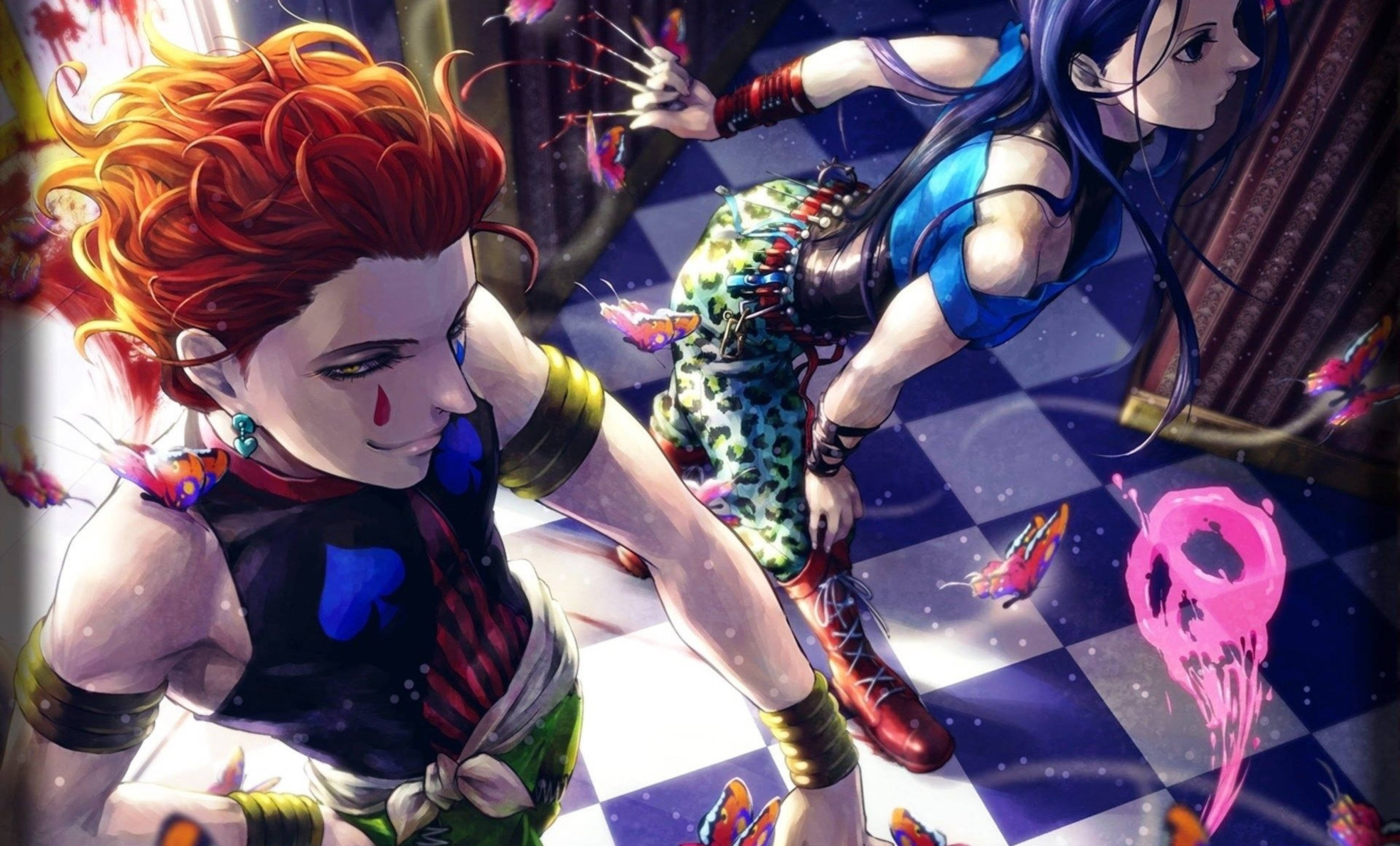 Hunter X Hunter, anime characters, vibrant hair, 2K Desktop Wallpaper