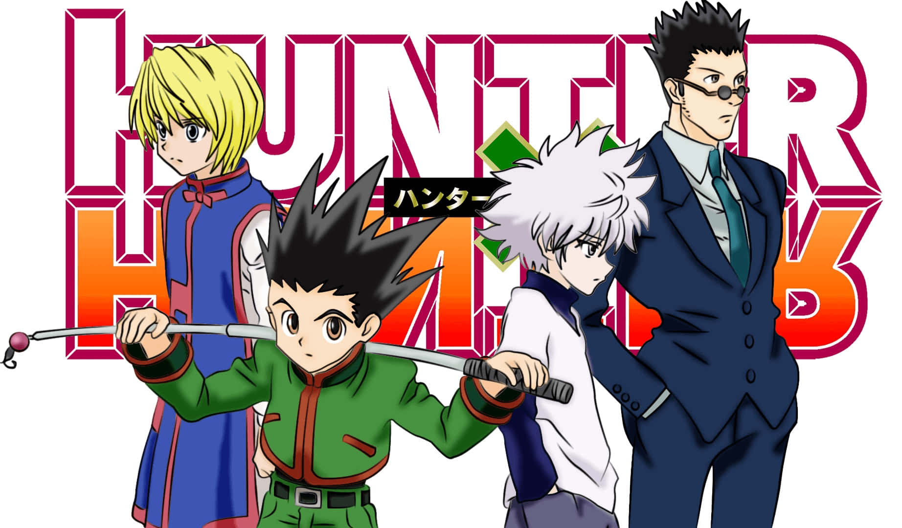 Hunter X Hunter, anime characters, stylized title logo, HD Desktop Wallpaper