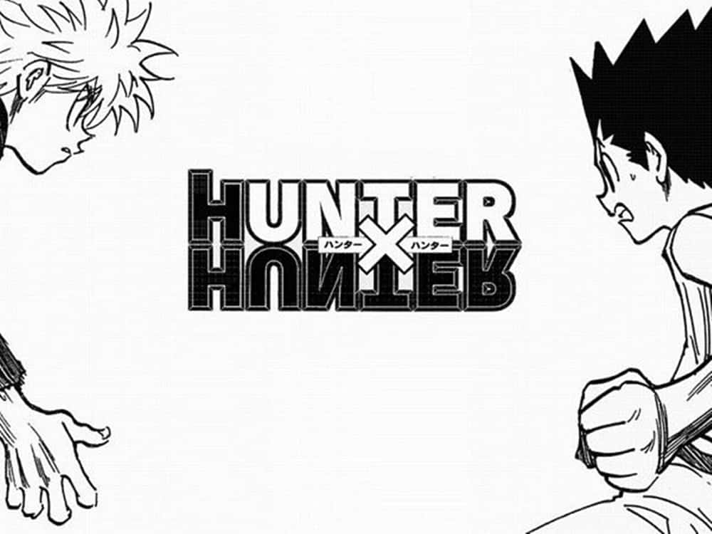 Hunter X Hunter, black and white, anime logo, SD Desktop Wallpaper