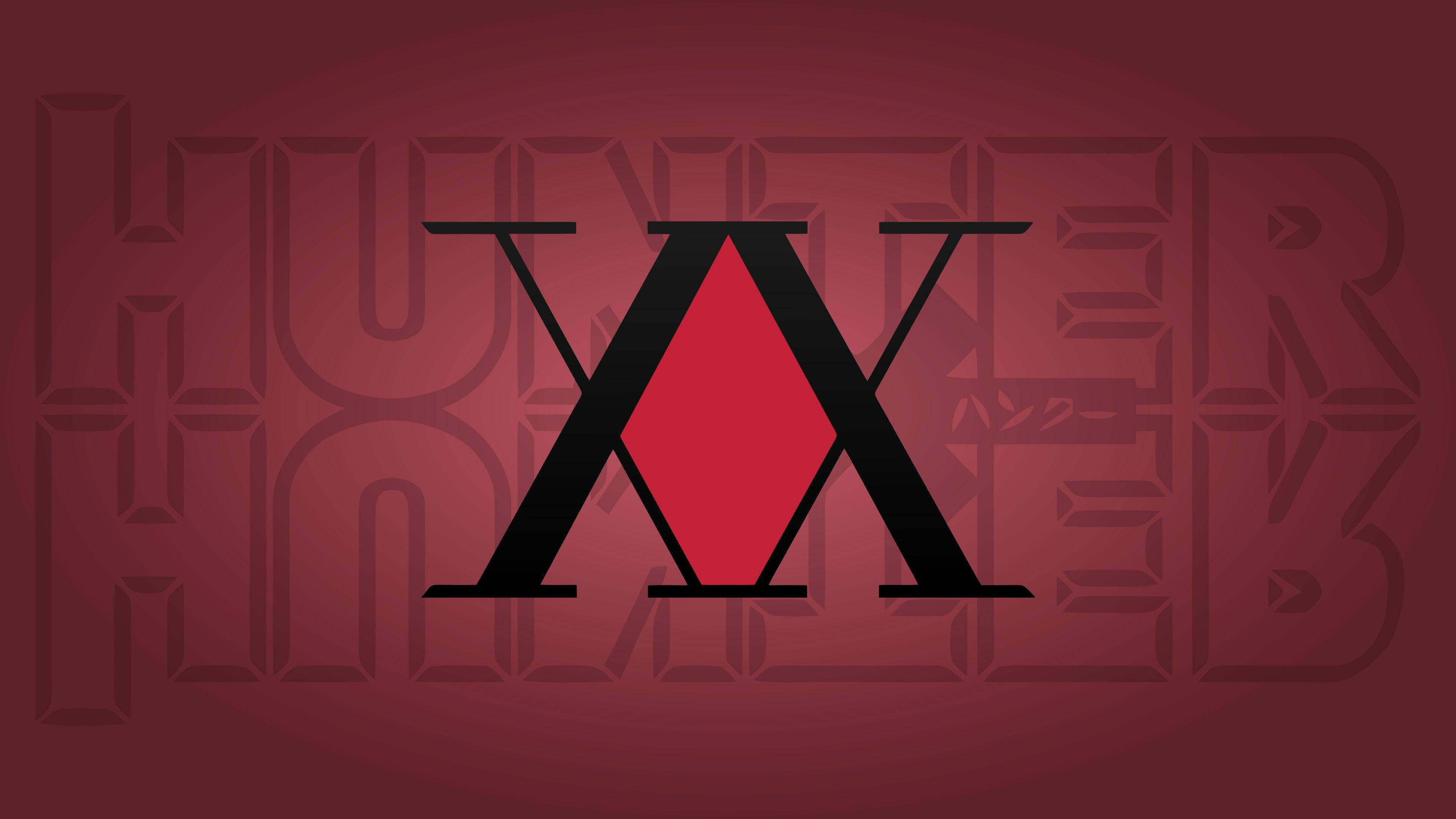 Hunter X Hunter, red aesthetic, black 'X', 4K Desktop Wallpaper