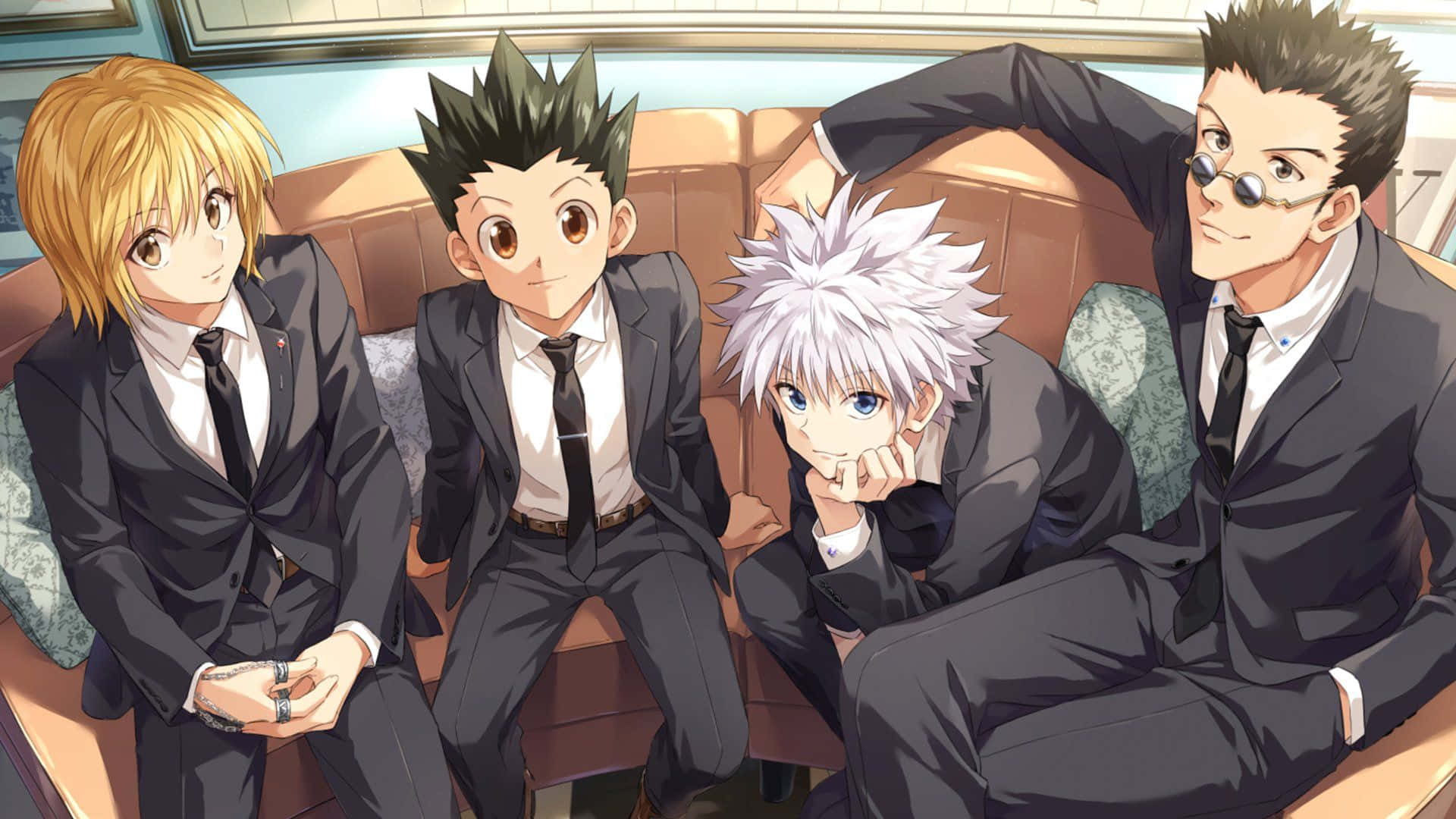 Hunter X Hunter, anime boys, black suits, Full HD Desktop Wallpaper