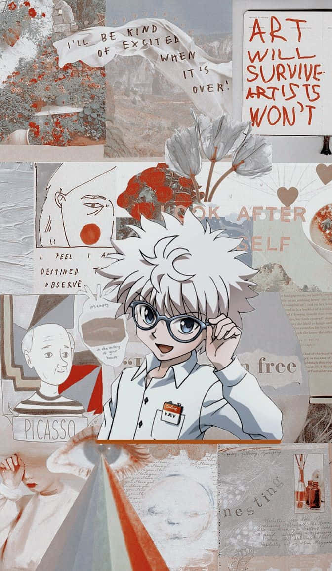 Hunter X Hunter, white hair, glasses, SD Phone Wallpaper