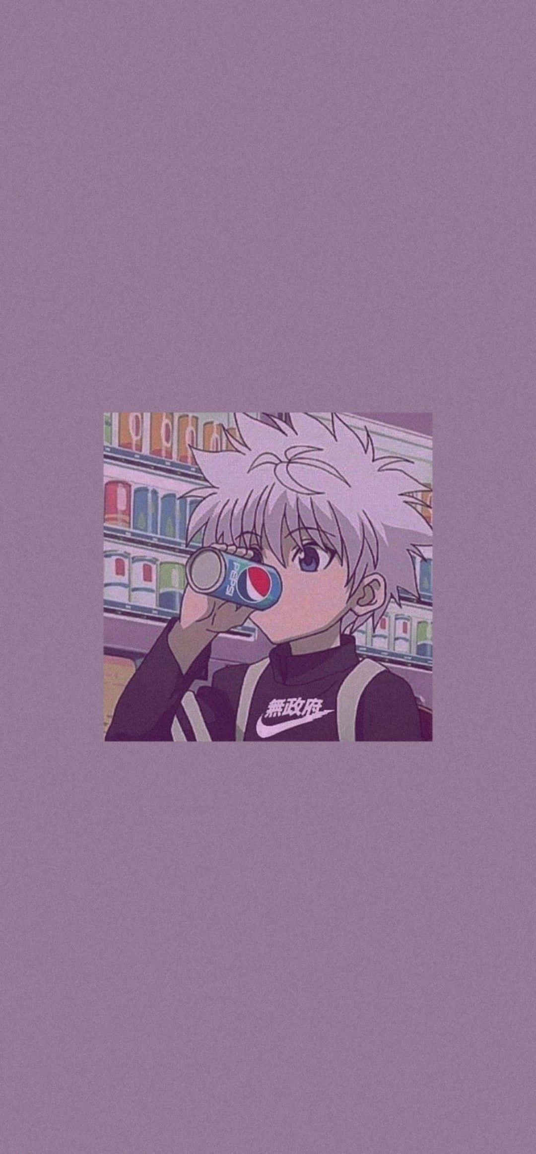 Hunter X Hunter, spiky-haired anime boy, Pepsi can, Full HD Phone Wallpaper