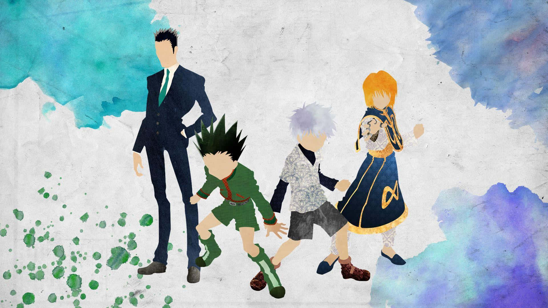 Hunter X Hunter, minimalist, watercolor background, Full HD Desktop Wallpaper