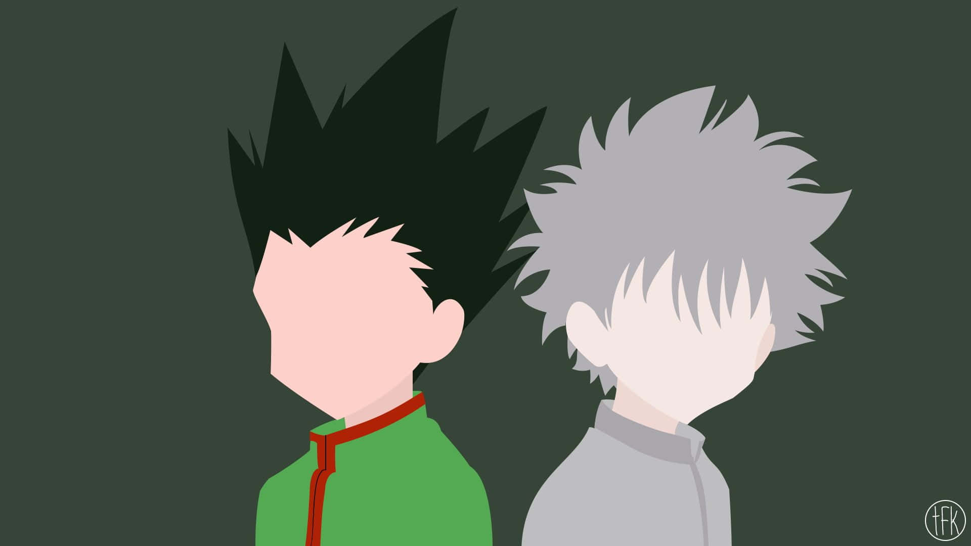 Hunter X Hunter, anime-style, spiky black and white hair, Full HD Desktop Wallpaper