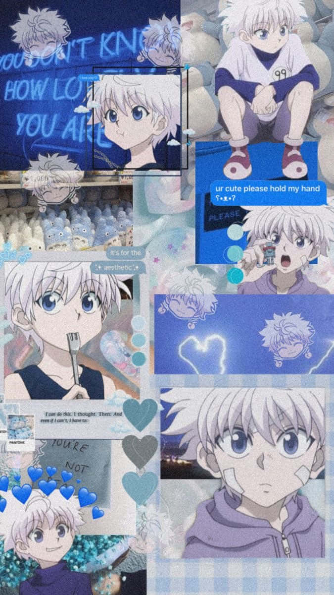 Hunter X Hunter, white-haired boy, blue eyes, SD Phone Wallpaper