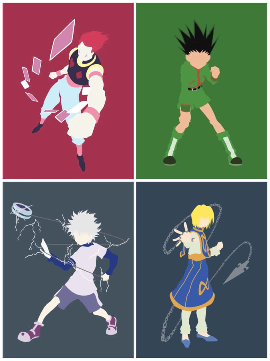 Hunter X Hunter, minimalist, main characters, SD Phone Wallpaper