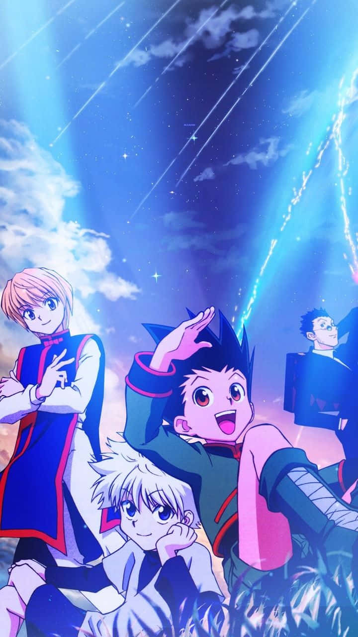 Hunter X Hunter, anime characters, vibrant blue sky, HD Phone Wallpaper
