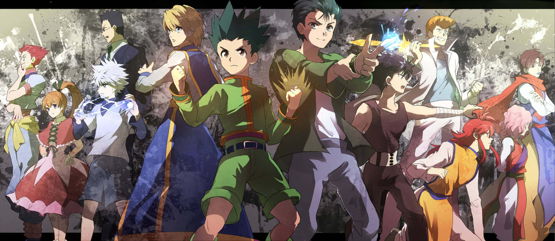 Hunter X Hunter, laptop, anime group, Full HD Desktop Wallpaper
