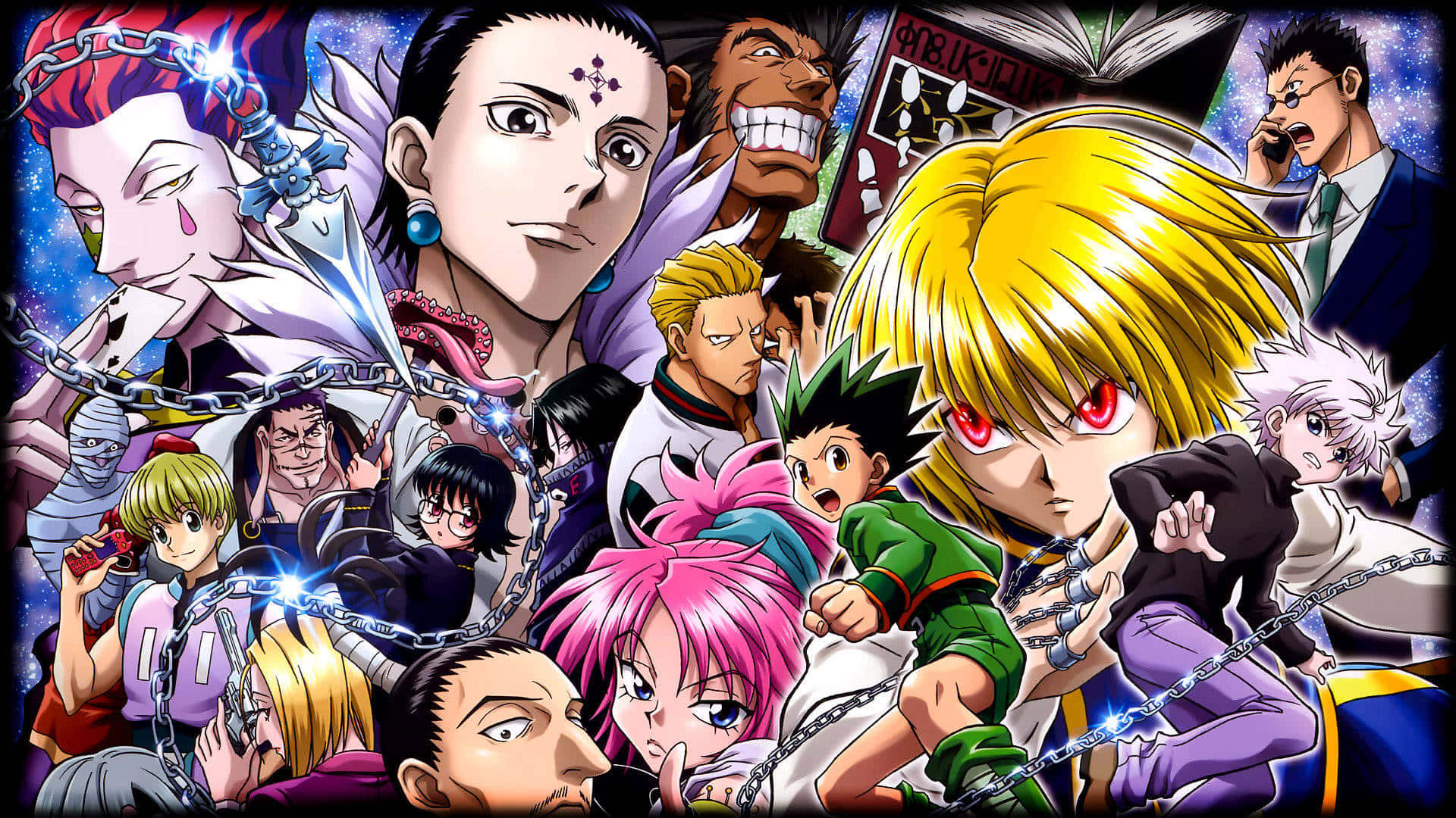 Hunter x Hunter, anime collage, chains, Full HD Desktop Wallpaper