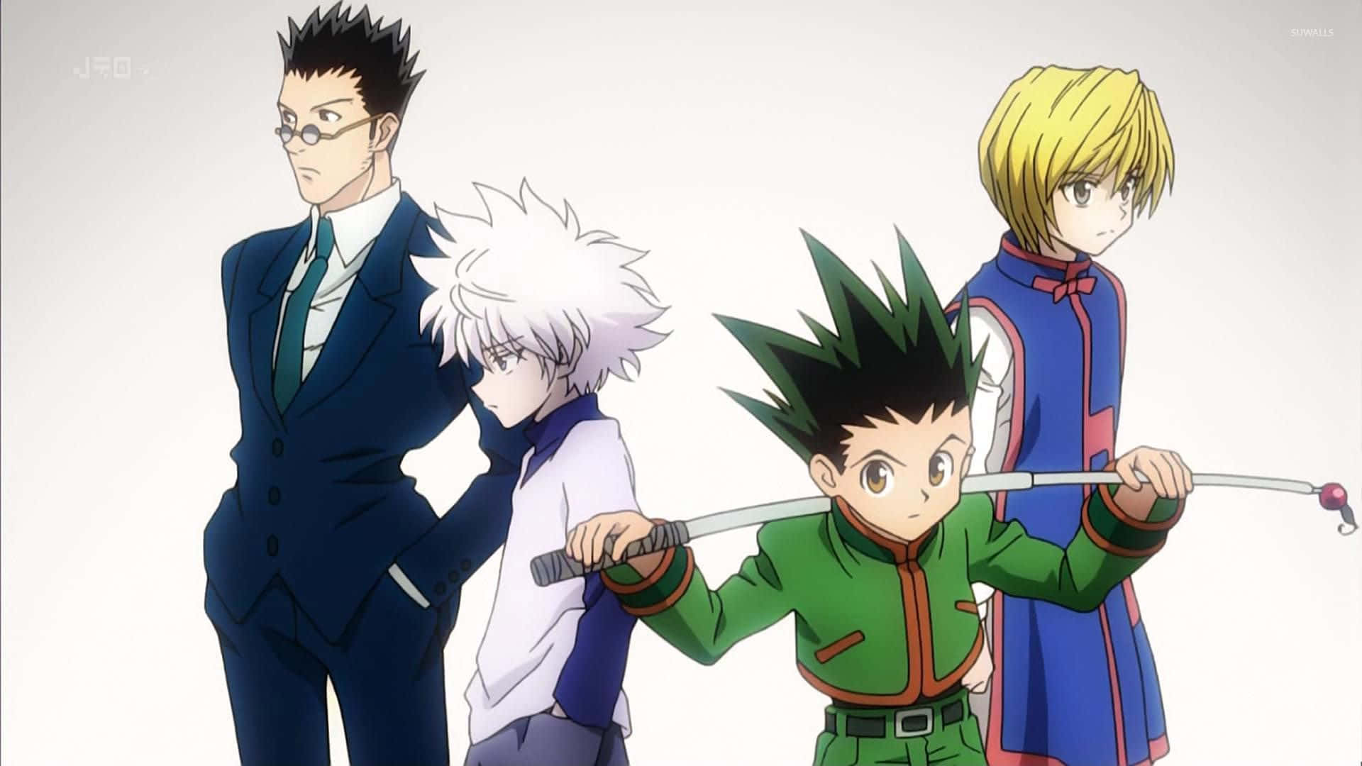 Hunter X Hunter Laptop, anime characters, plain white background, Full HD Desktop Wallpaper