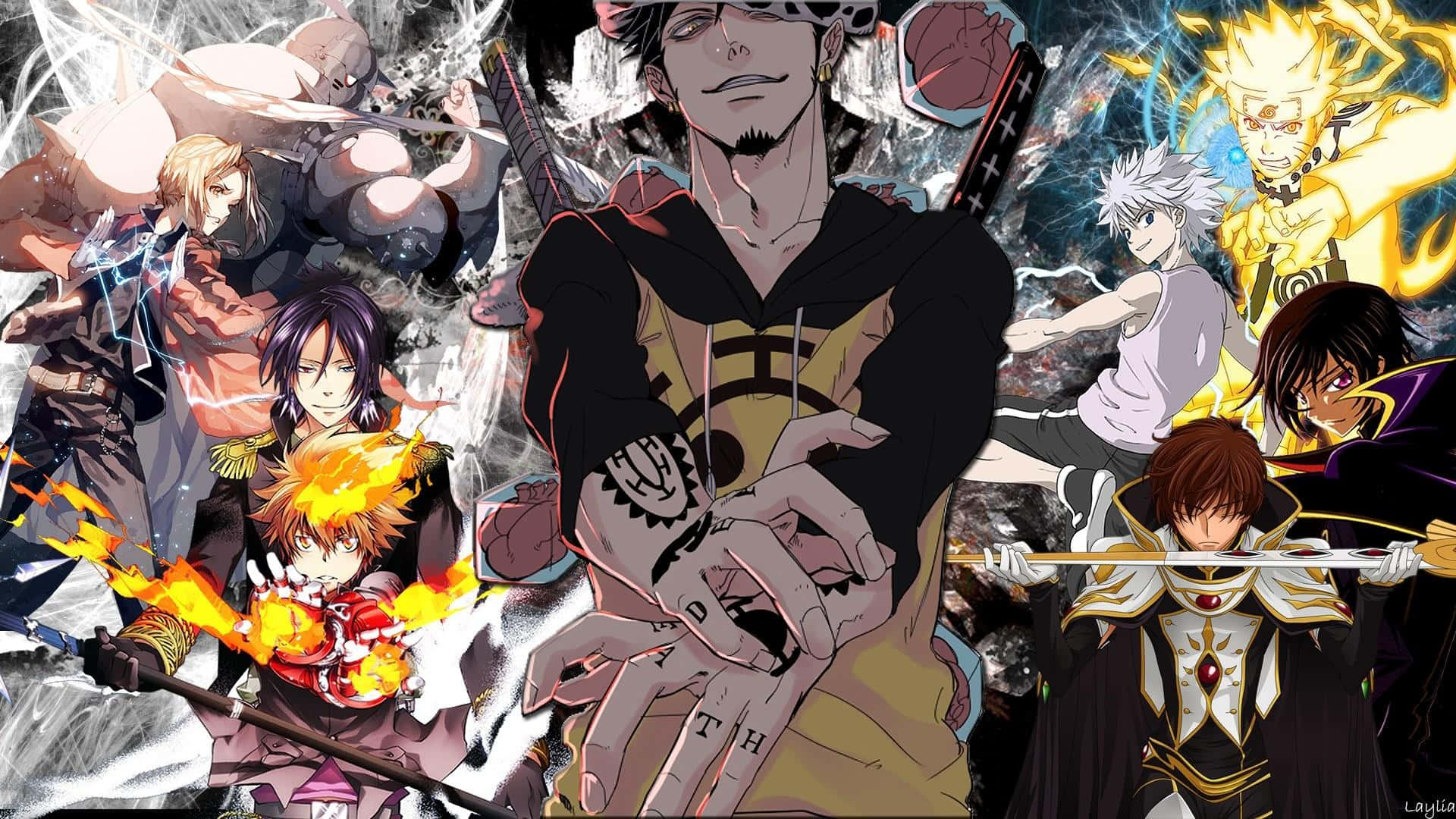 Hunter X Hunter, laptop, anime characters, Full HD Desktop Wallpaper