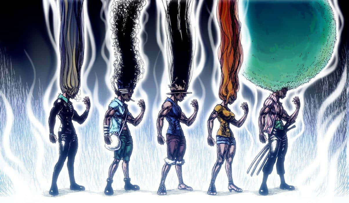 Hunter X Hunter, anime characters, giant floating hair strands, SD Desktop Wallpaper