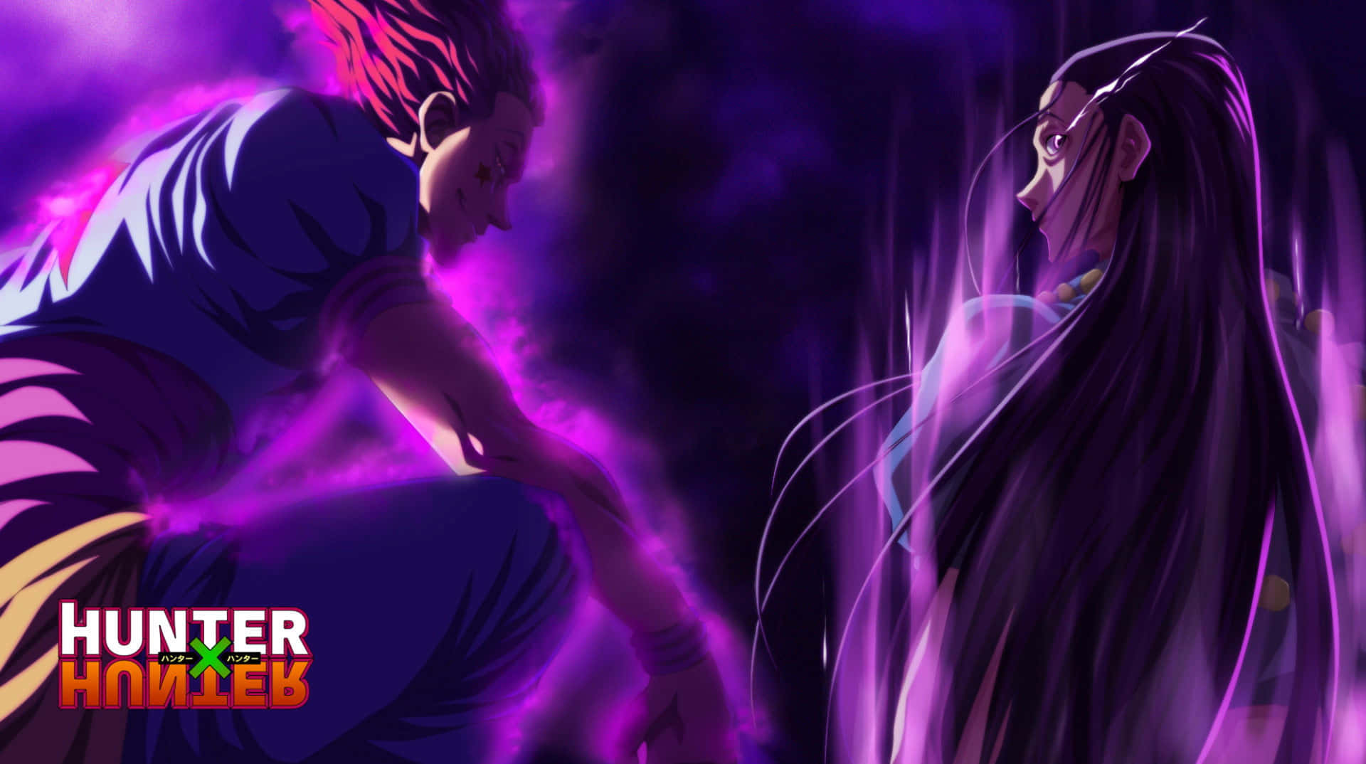 Hunter X Hunter, anime characters, dramatic purple aura, Full HD Desktop Wallpaper