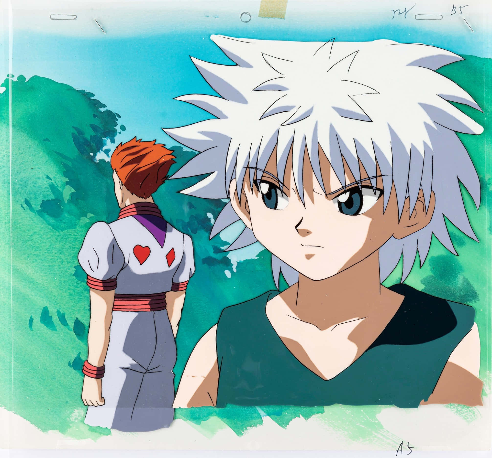 Hunter X Hunter, spiky white hair, red hair, Full HD Desktop Wallpaper