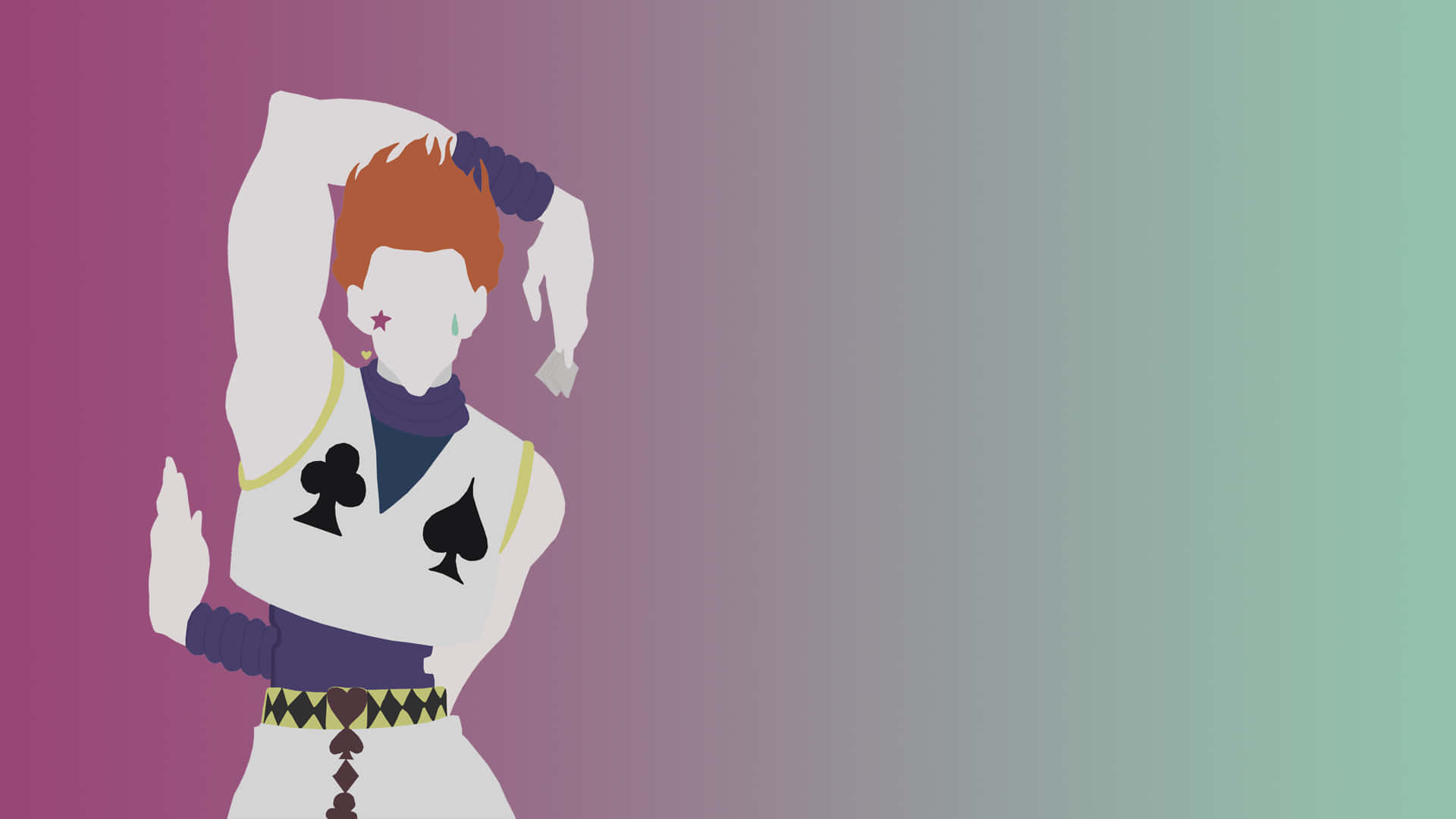 Hunter X Hunter, minimalist, red hair, Full HD Desktop Wallpaper