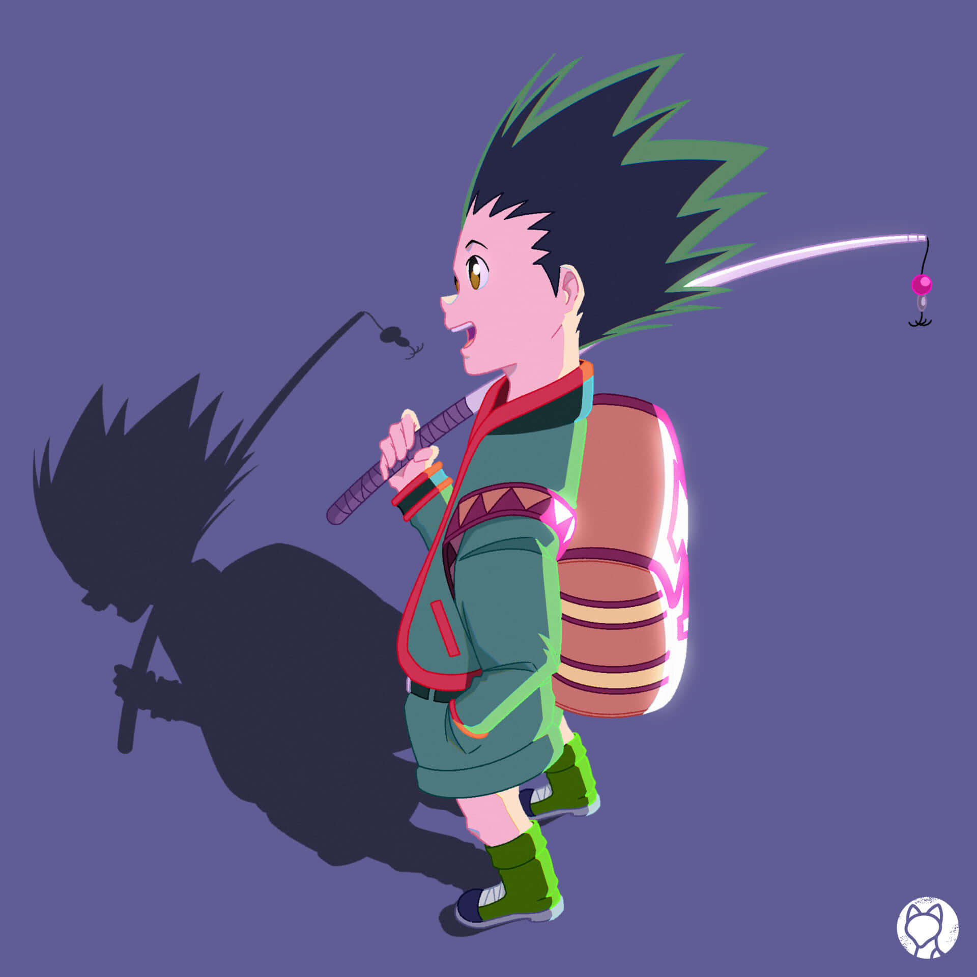 Hunter X Hunter, minimalist, spiky green and black hair, Full HD Desktop Wallpaper