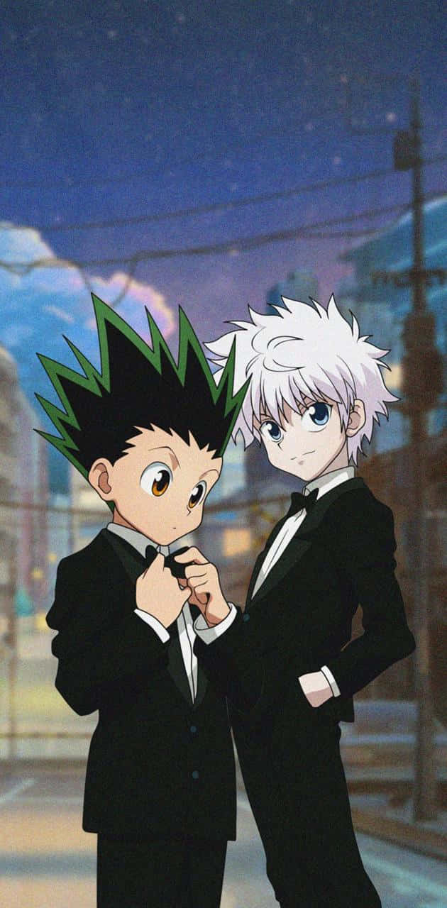 Hunter X Hunter, black tuxedos, starry night sky, HD Phone Wallpaper