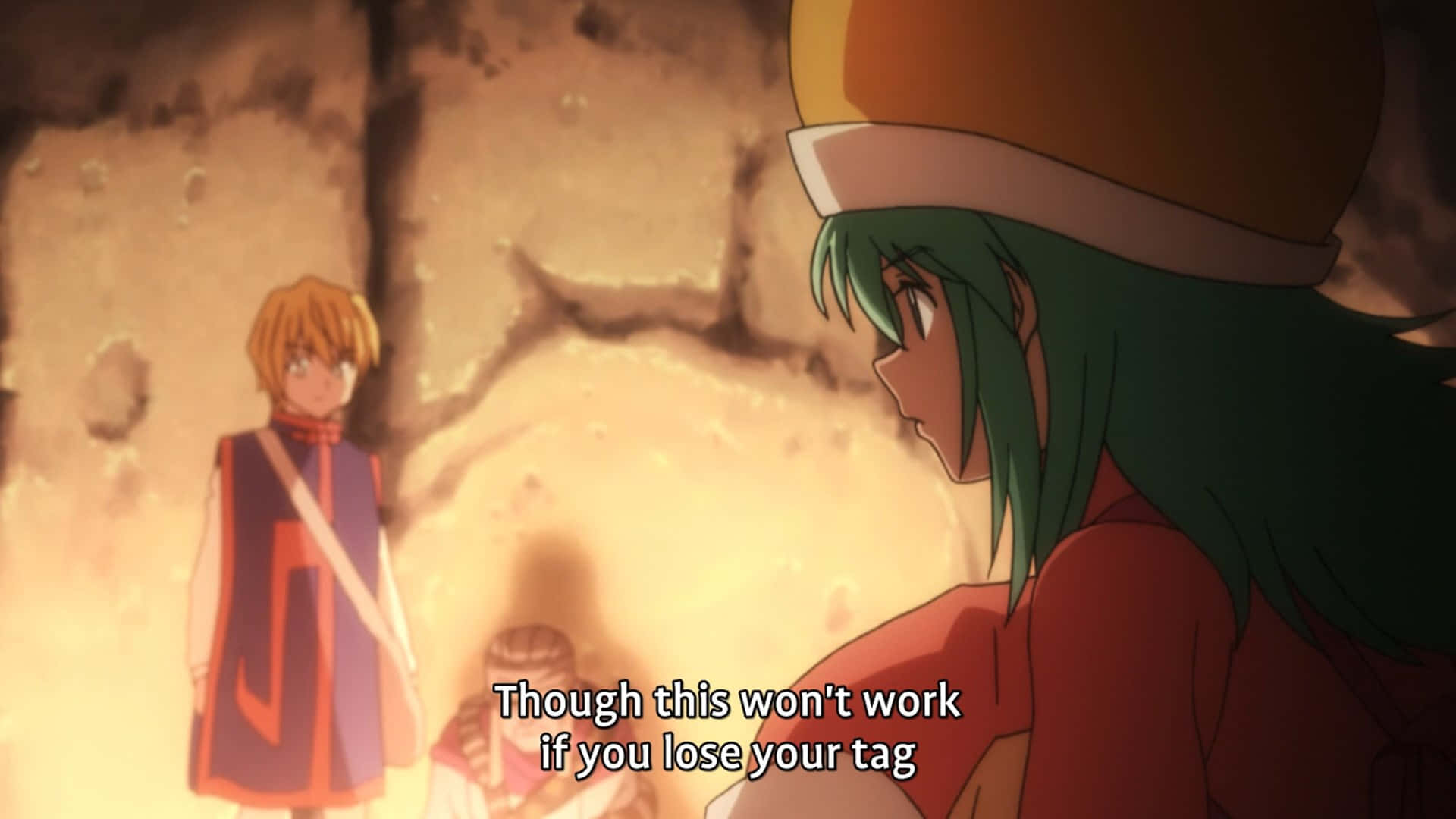 Hunter X Hunter Ponzu, green hair, orange hat, Full HD Desktop Wallpaper