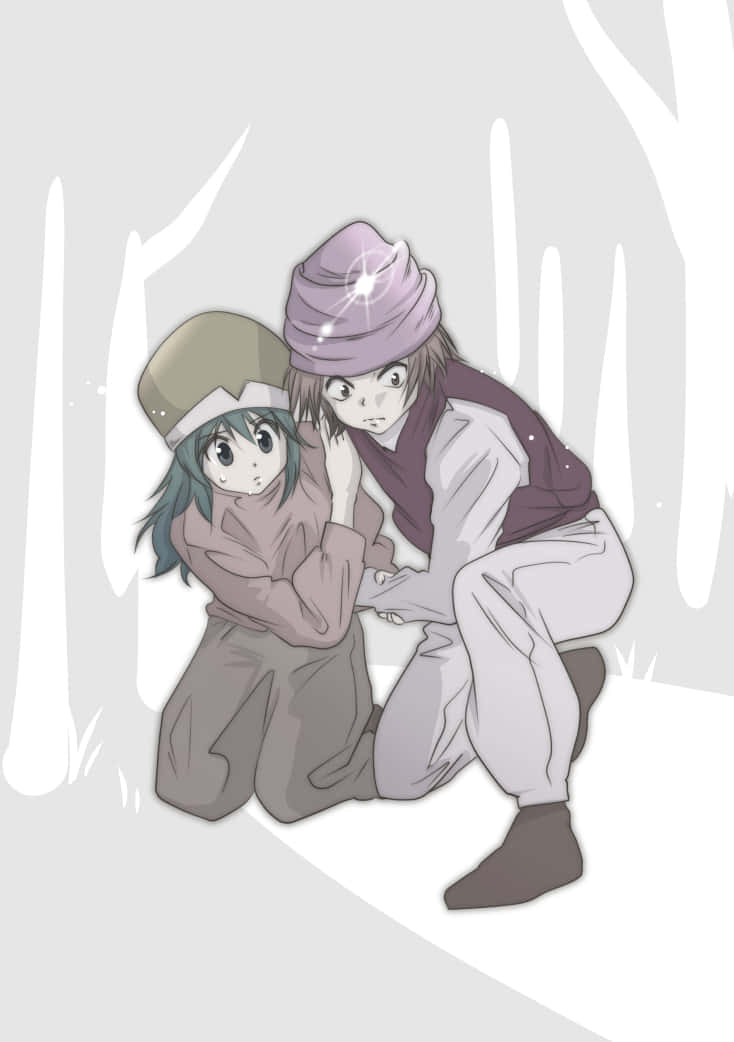 Hunter X Hunter, Ponzu, snowy forest, SD Phone Wallpaper