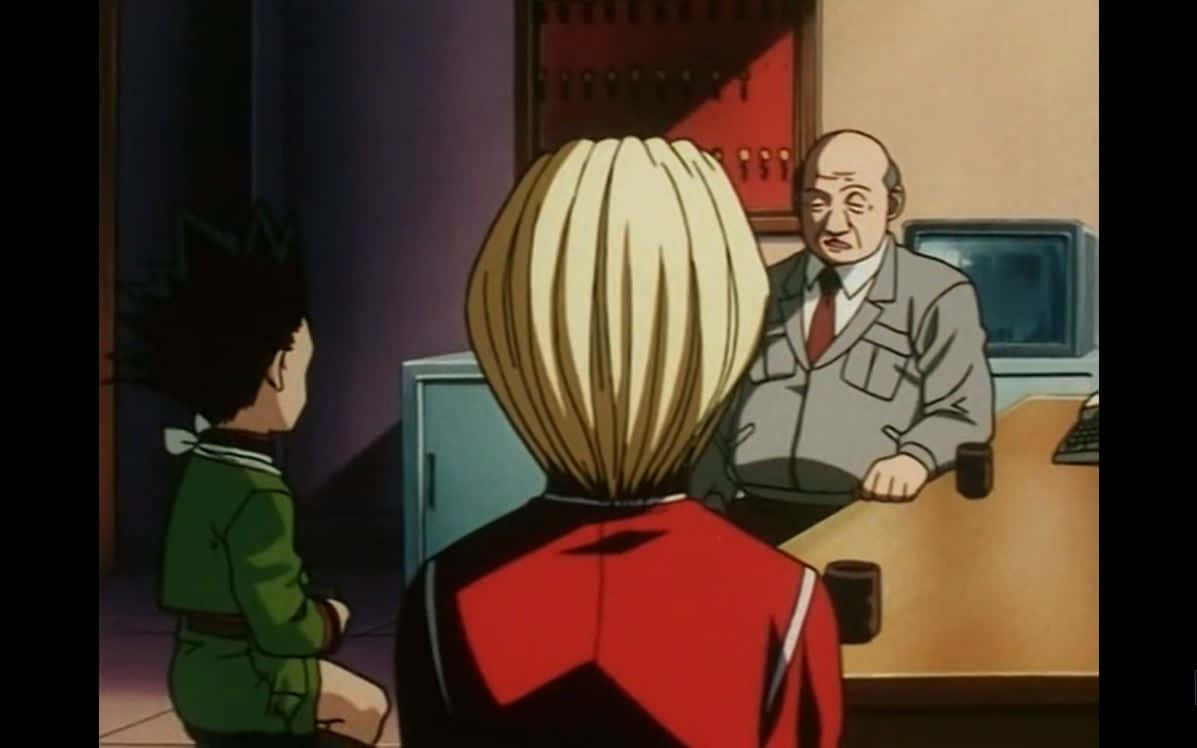 Hunter X Hunter, Zebro, dimly lit office, SD Desktop Wallpaper
