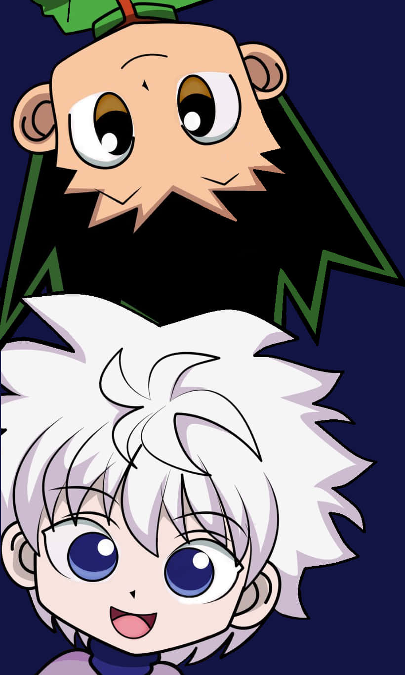 Hunter X Hunter, chibi anime characters, white hair, HD Phone Wallpaper