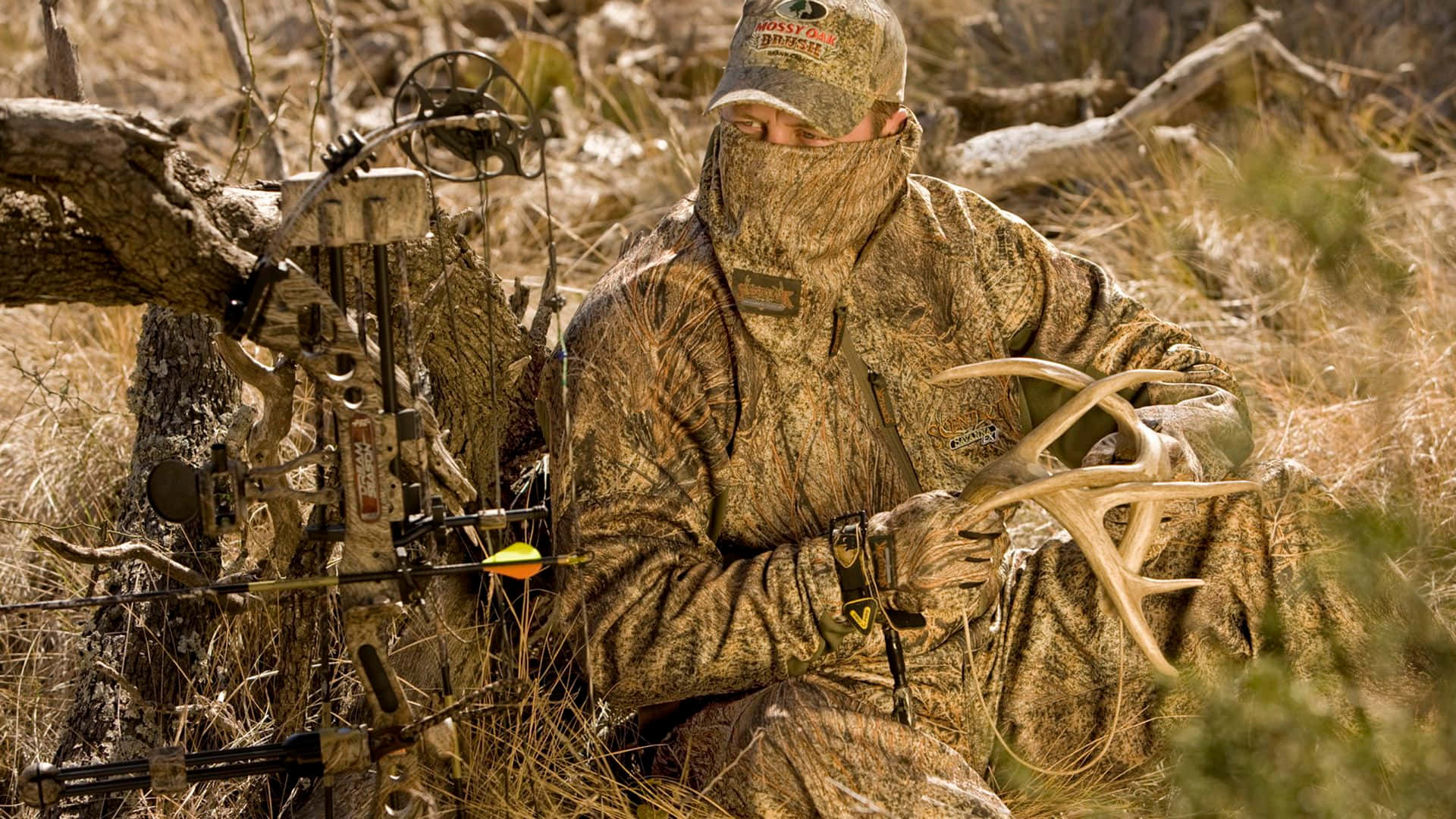 hunting camo, camouflage gear, dry brush, Full HD Desktop Wallpaper