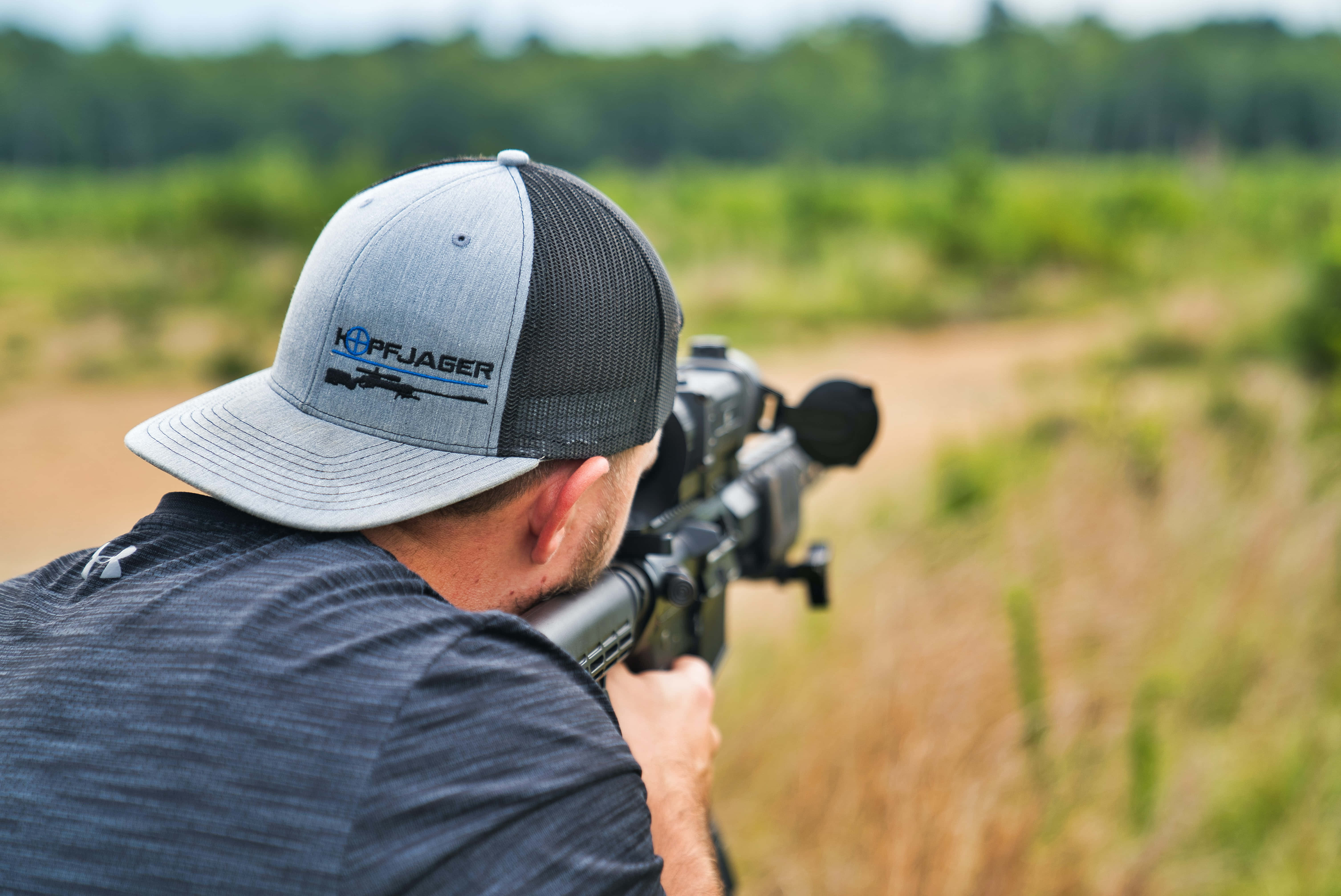 Hunting Desktop, sniper rifle, grey cap, 5K Desktop Wallpaper